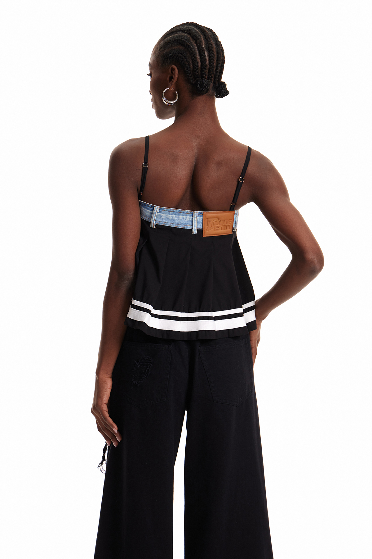 Enlai Stripe Ruffle Top