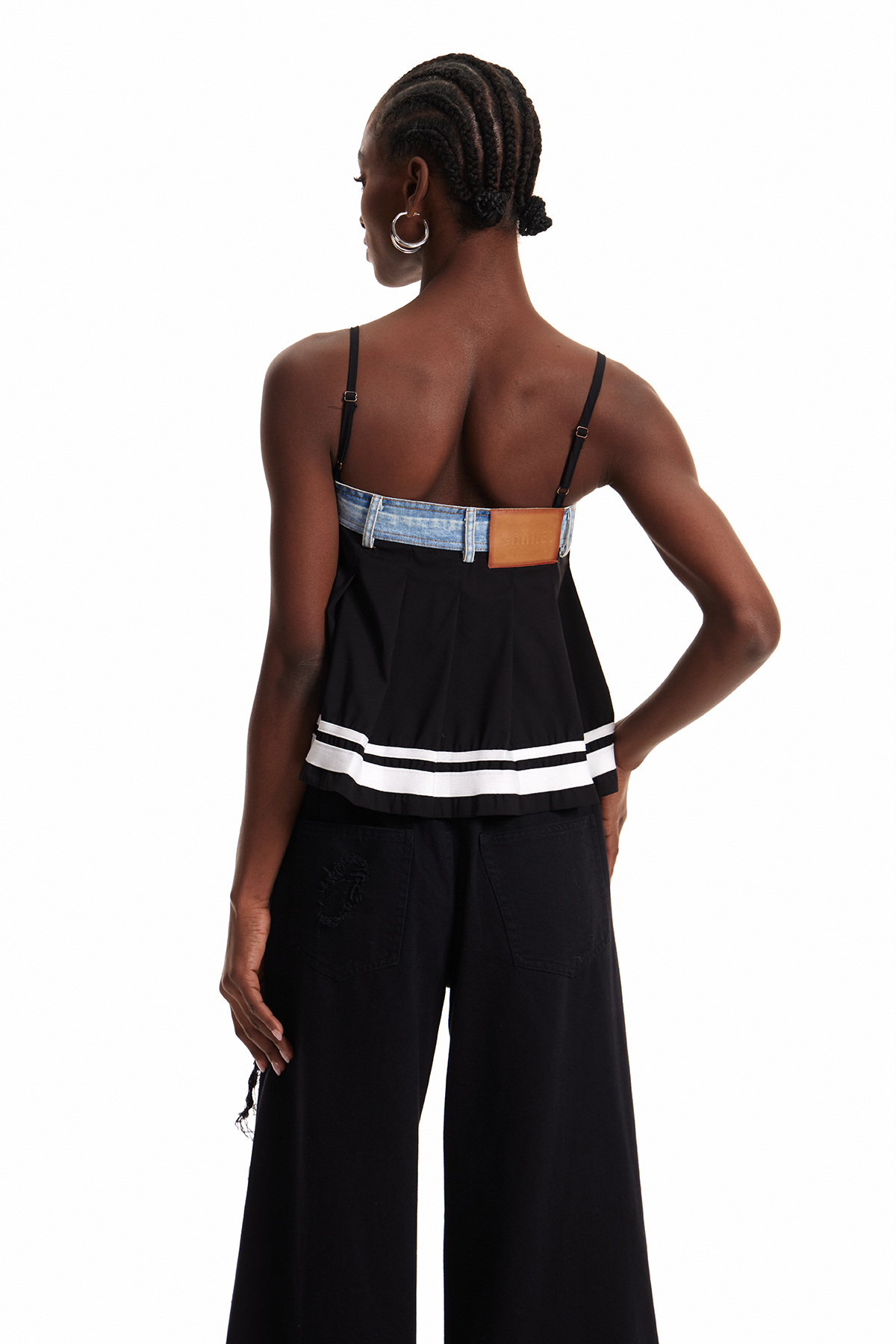 Enlai Stripe Ruffle Top