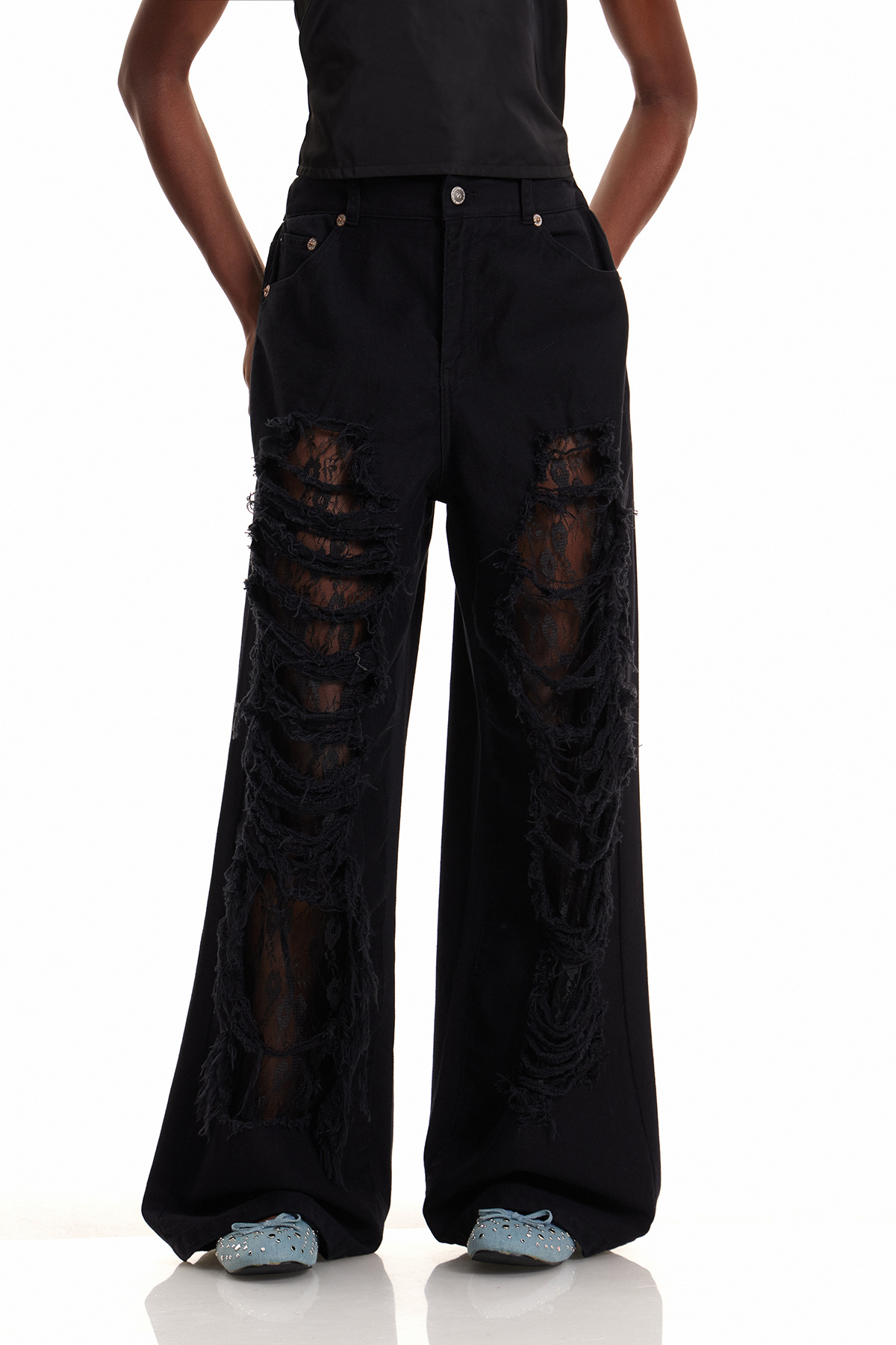 Enlil Ripped Lace Jeans