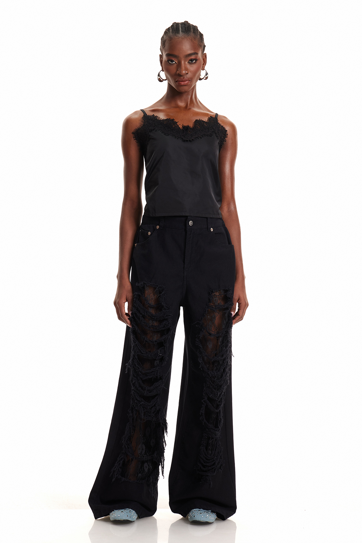 Enlil Ripped Lace Jeans