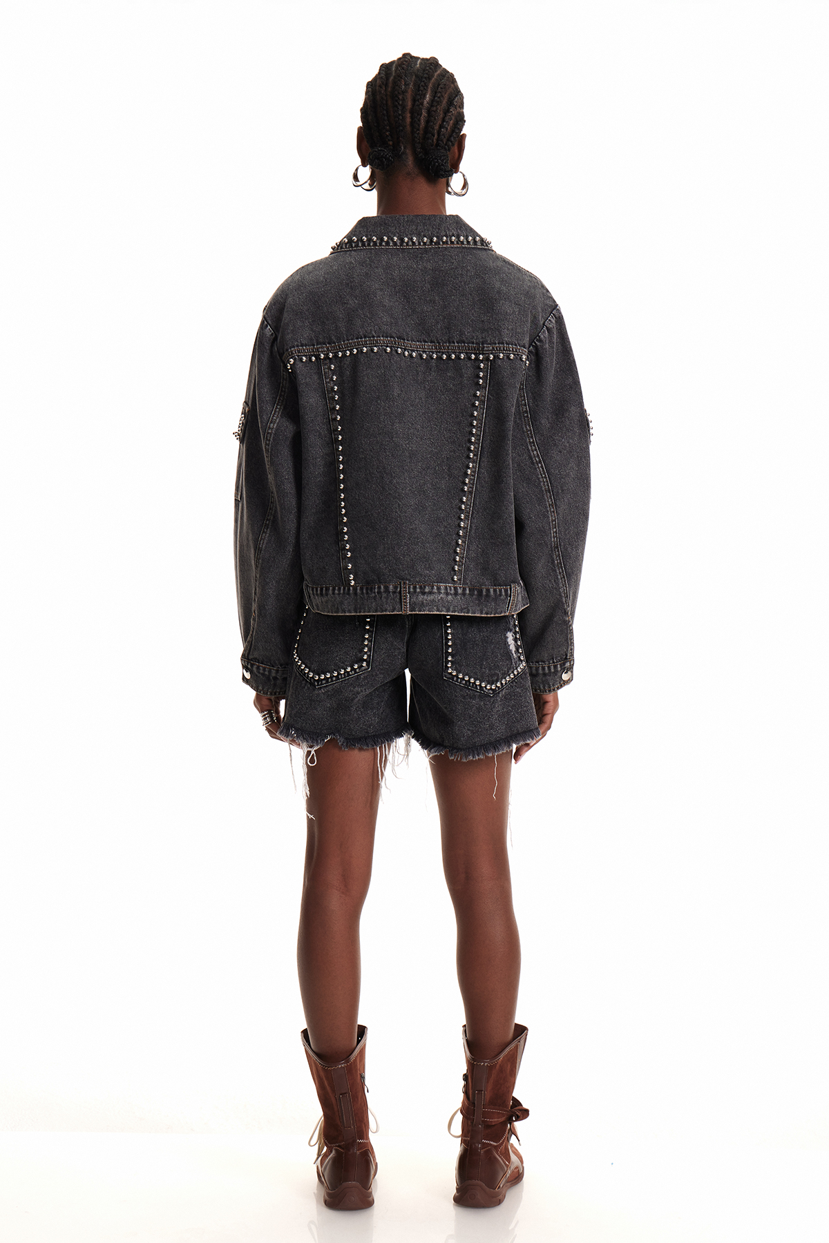 Enni Studded Zebra Print Jacket