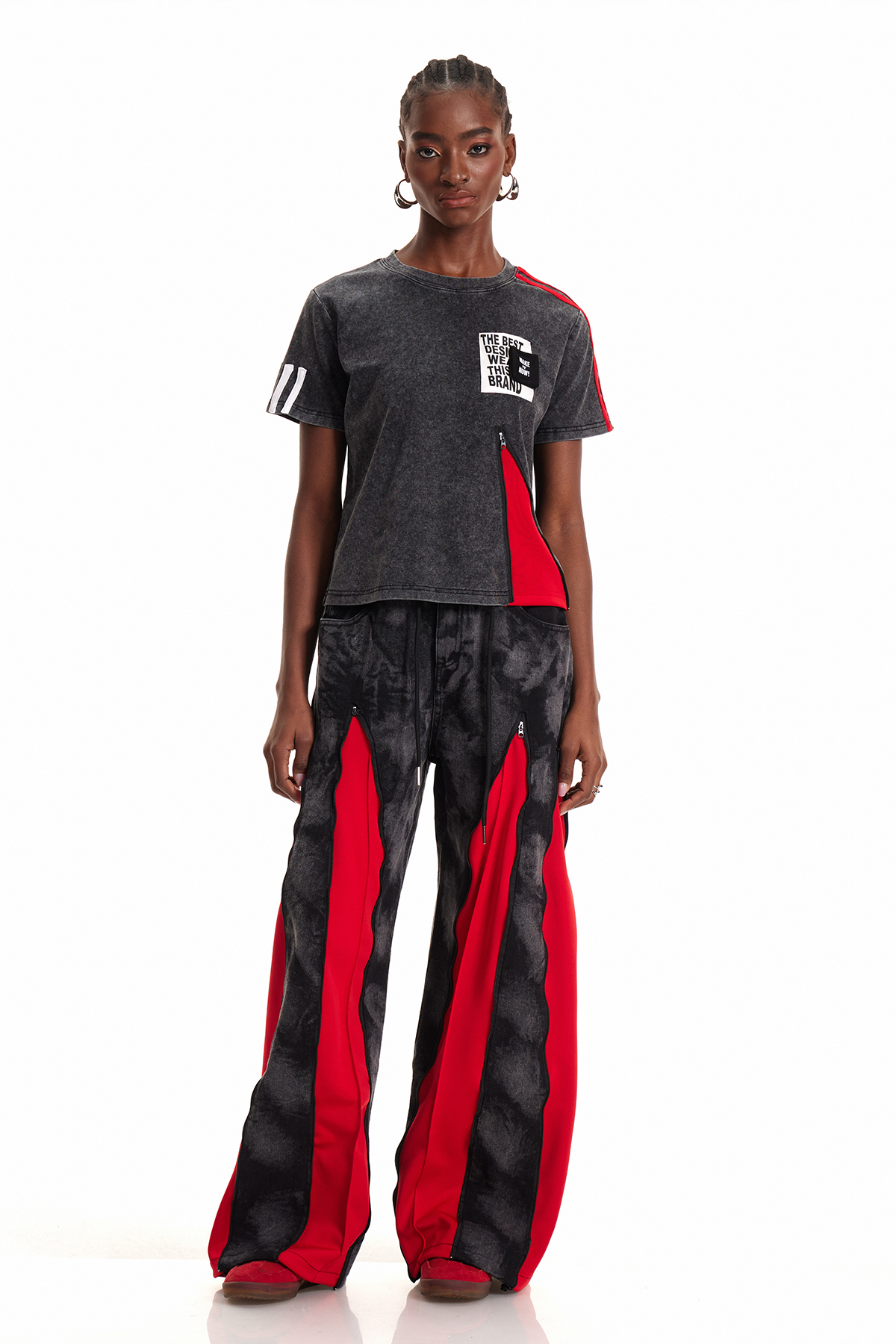 Enniaun Deconstruct Zipper T Shirt