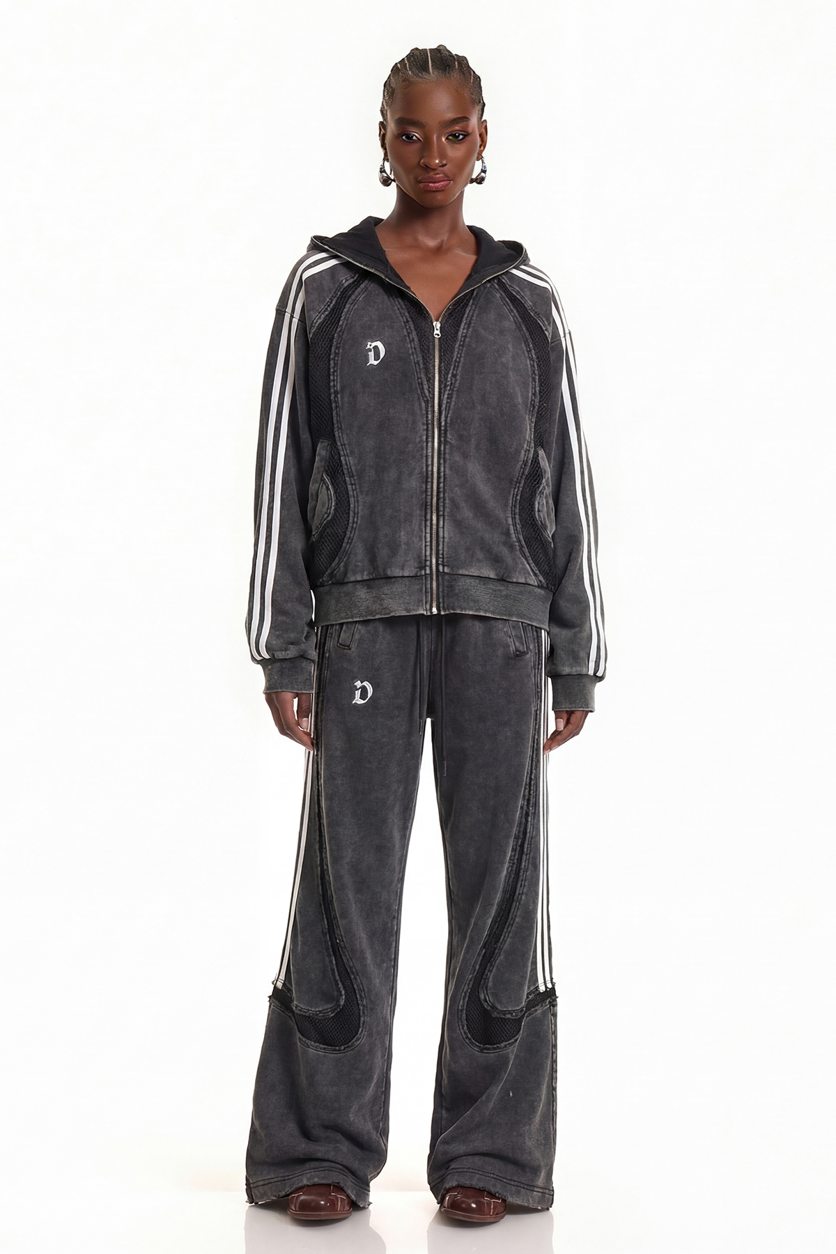 Ennio Stripe Eyelet Jacket In Black