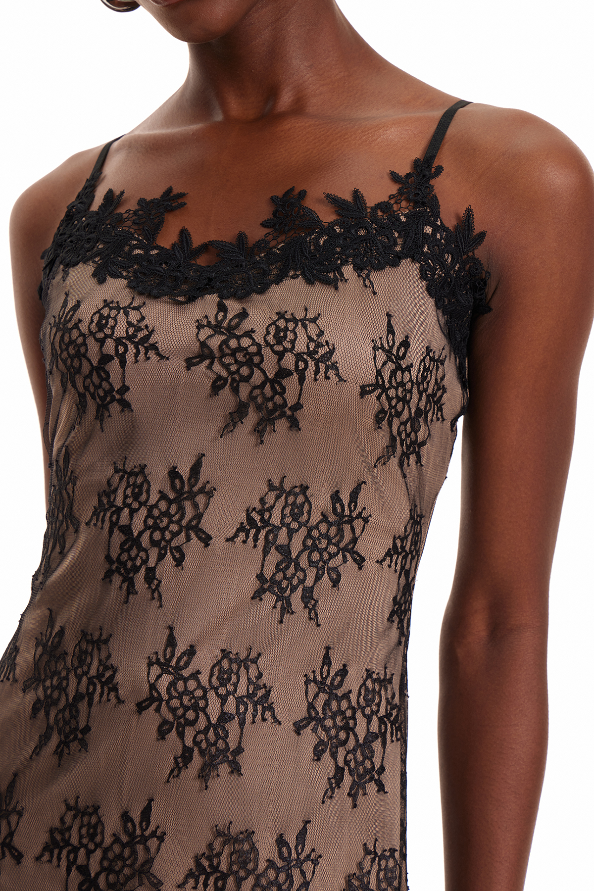 Enobarbus Lace Mesh Maxi Dress