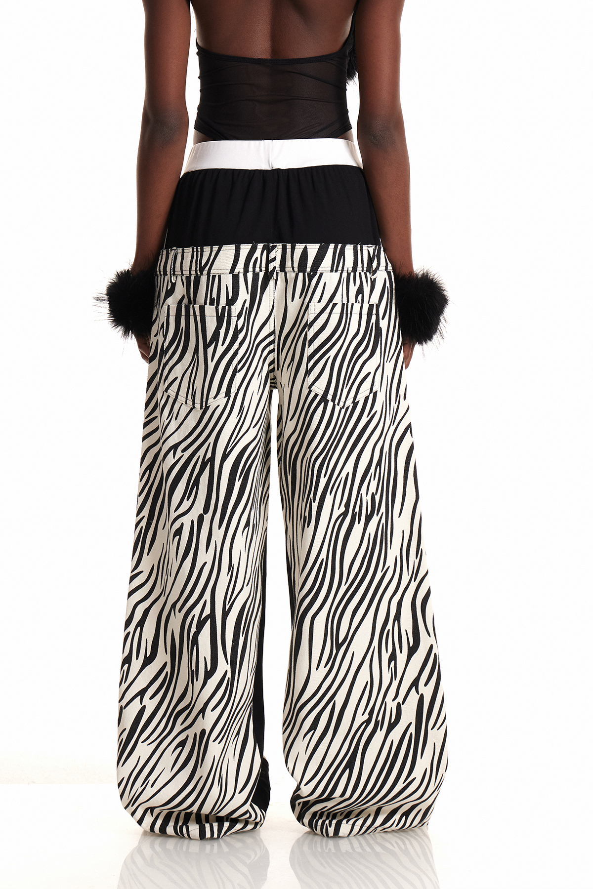 Enos Deconstruct Zebra Print Jeans
