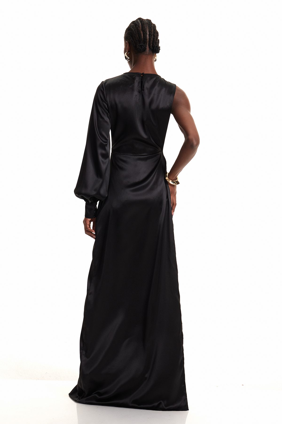 Enriqueta Satin Asymmetric Two Piece Maxi Dress