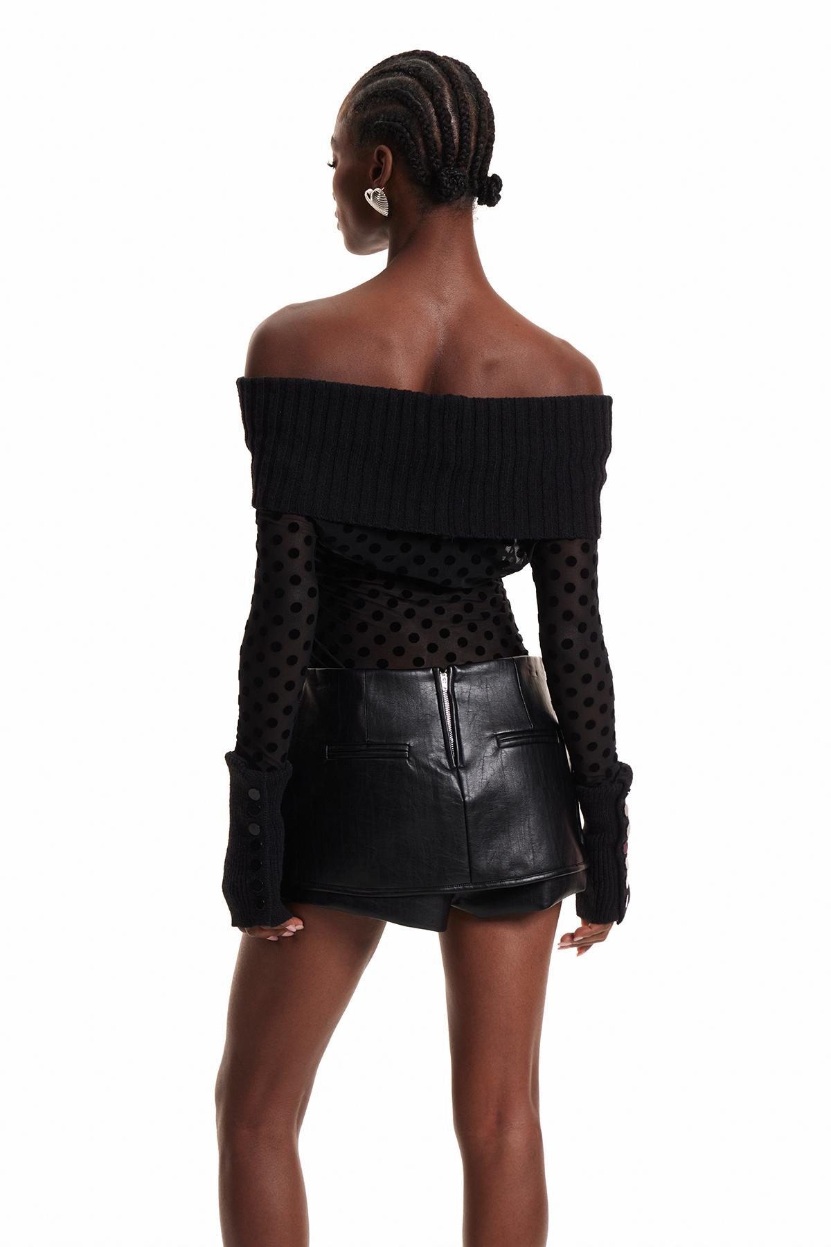 Ensar Off Shoulder Dot SKirt Set