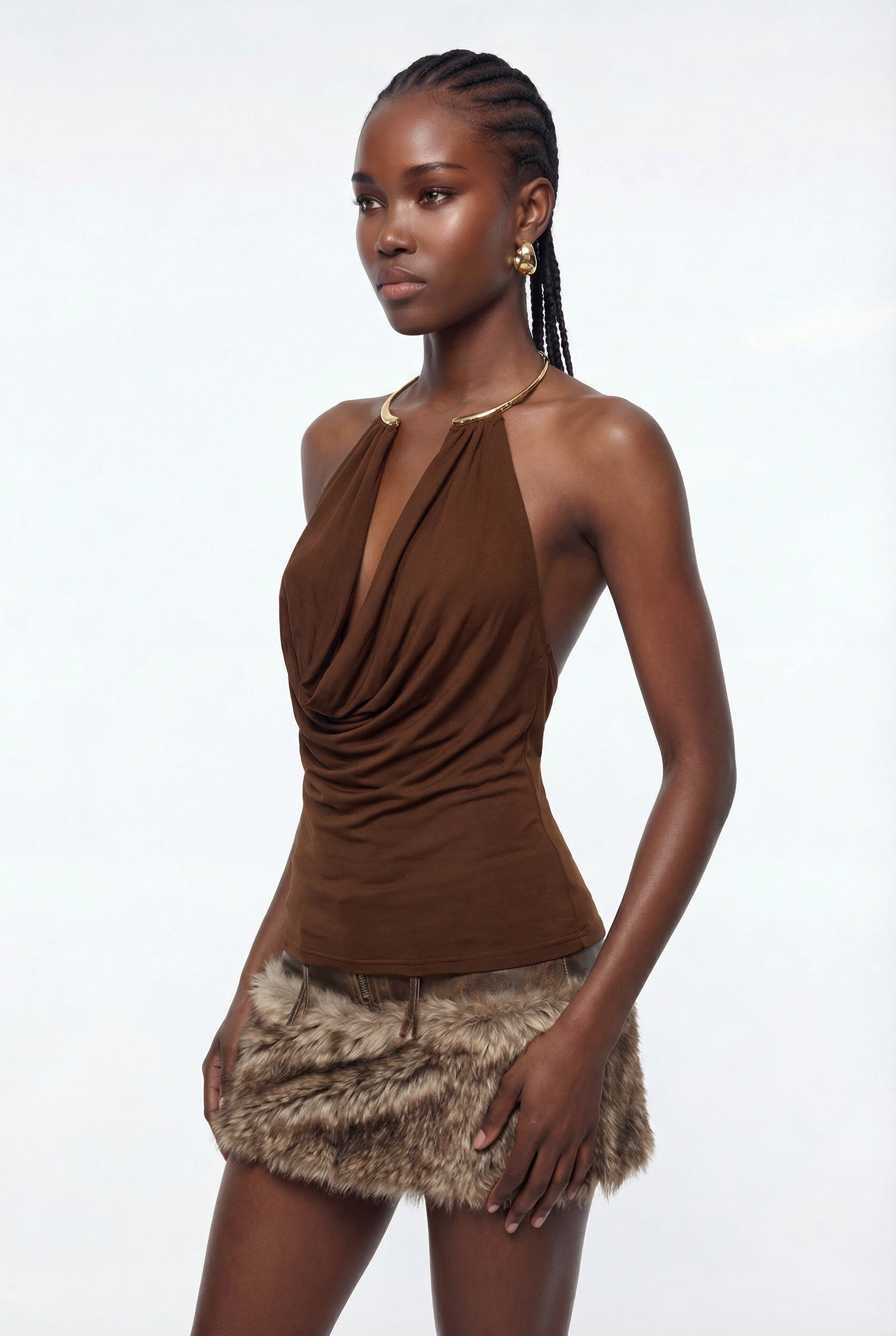 Eoghan Draped Neckline Top