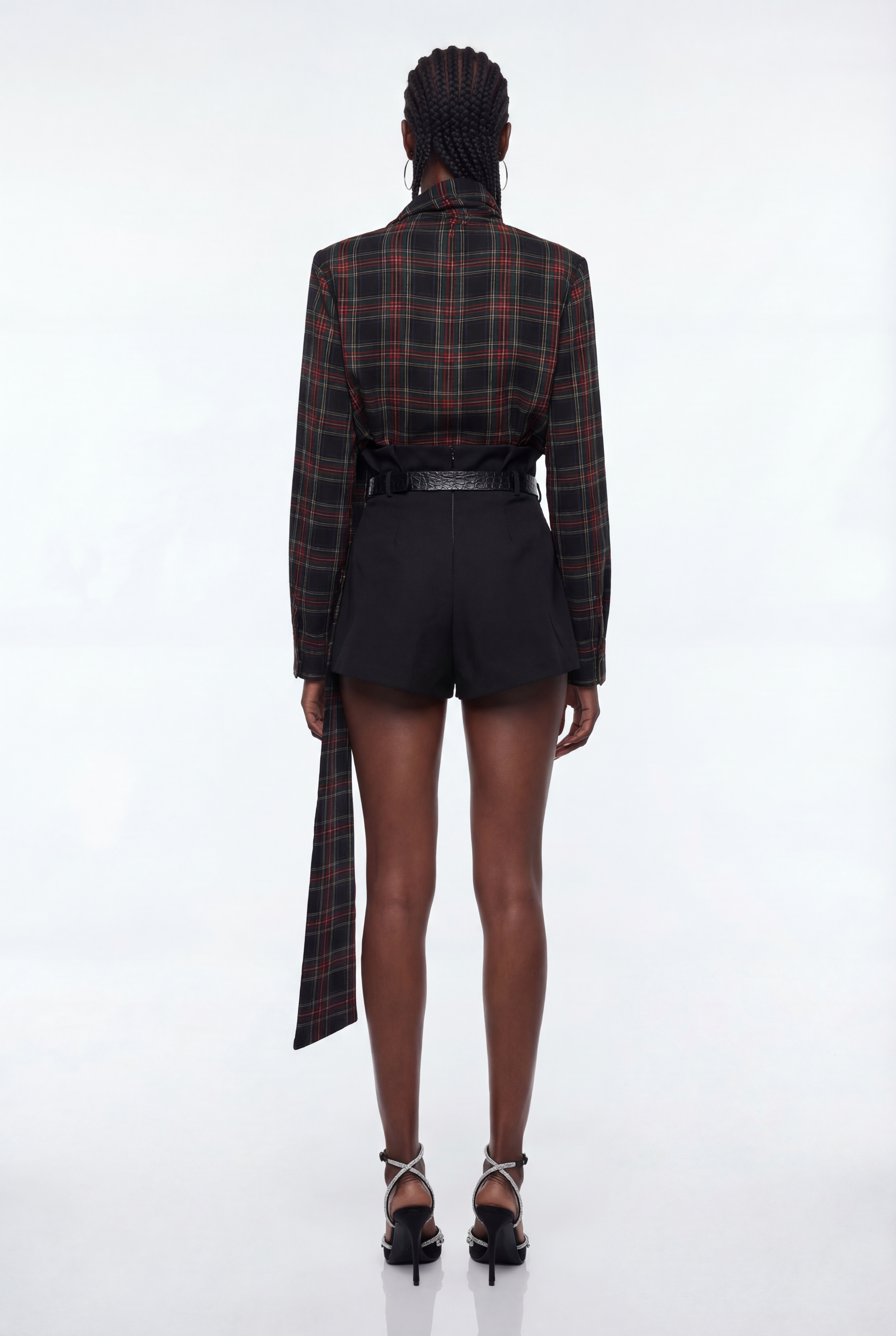 Eormenhild Grid Tie Up Pants Set