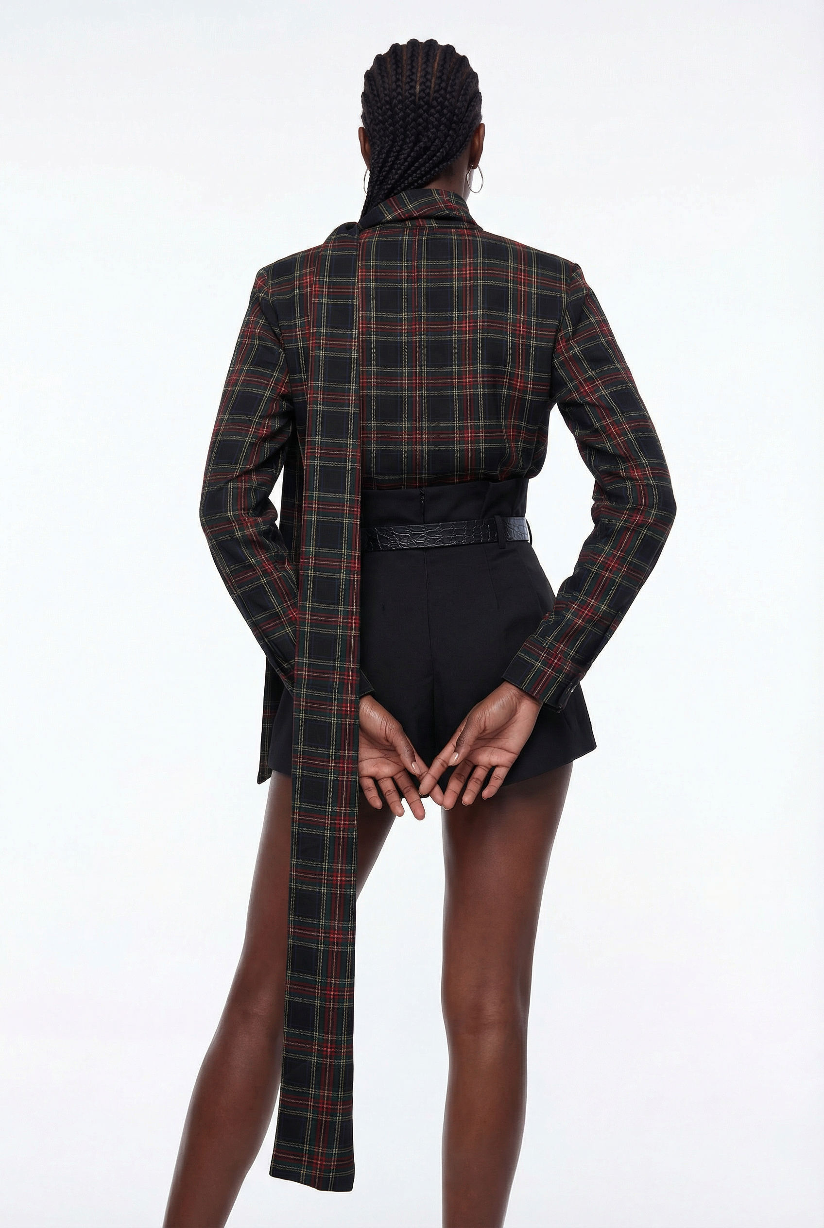 Eormenhild Grid Tie Up Pants Set