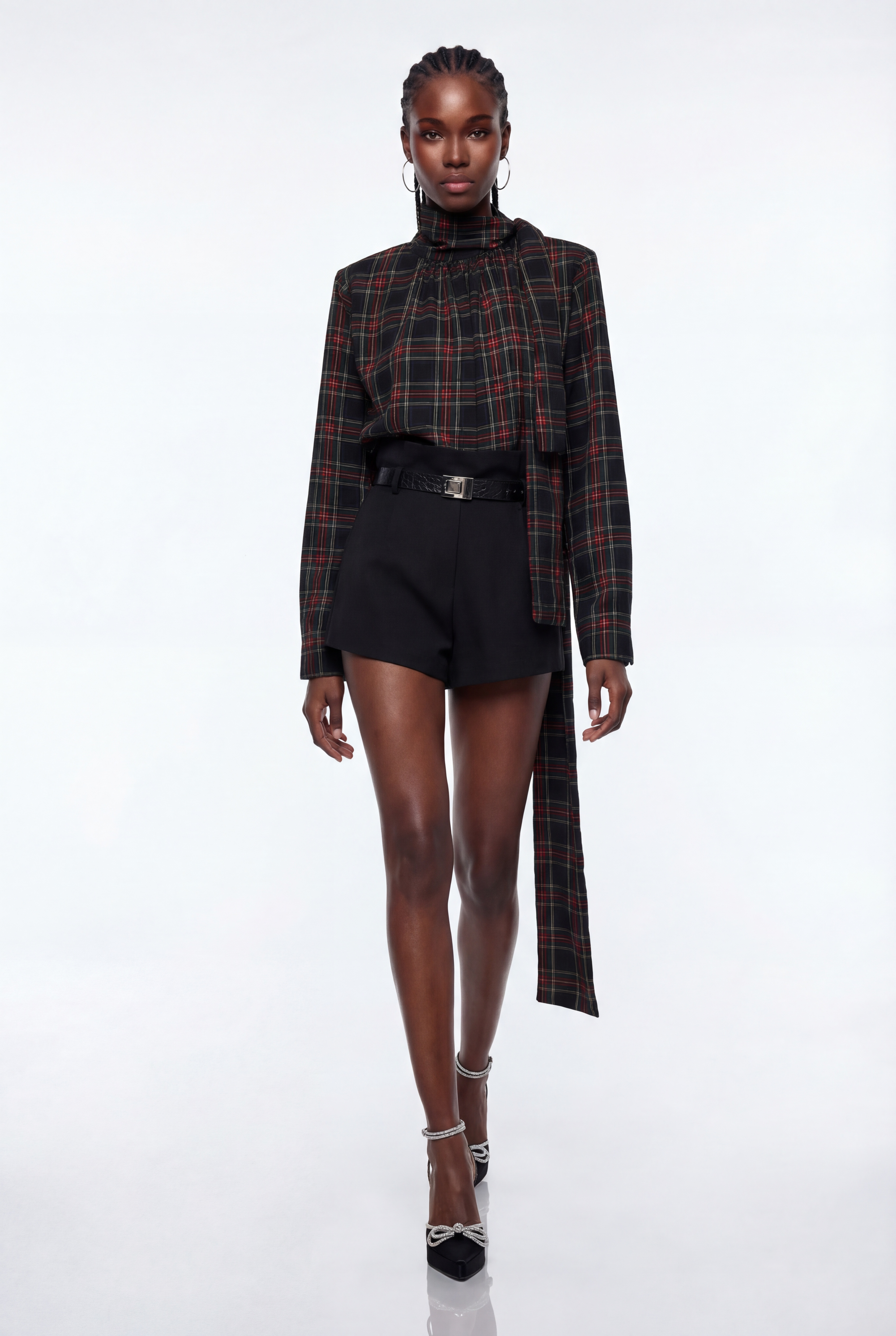 Eormenhild Grid Tie Up Pants Set