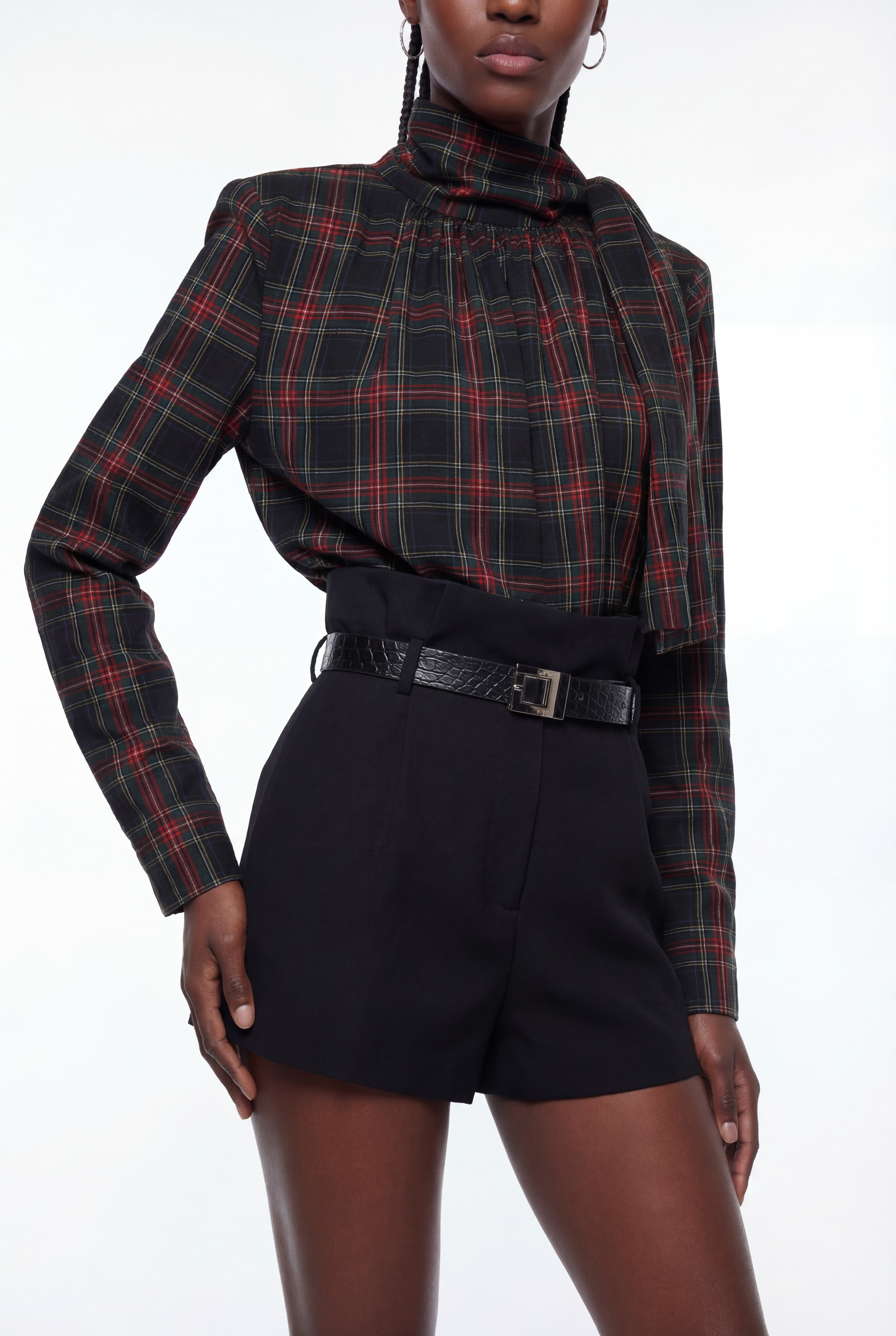 Eormenhild Grid Tie Up Pants Set