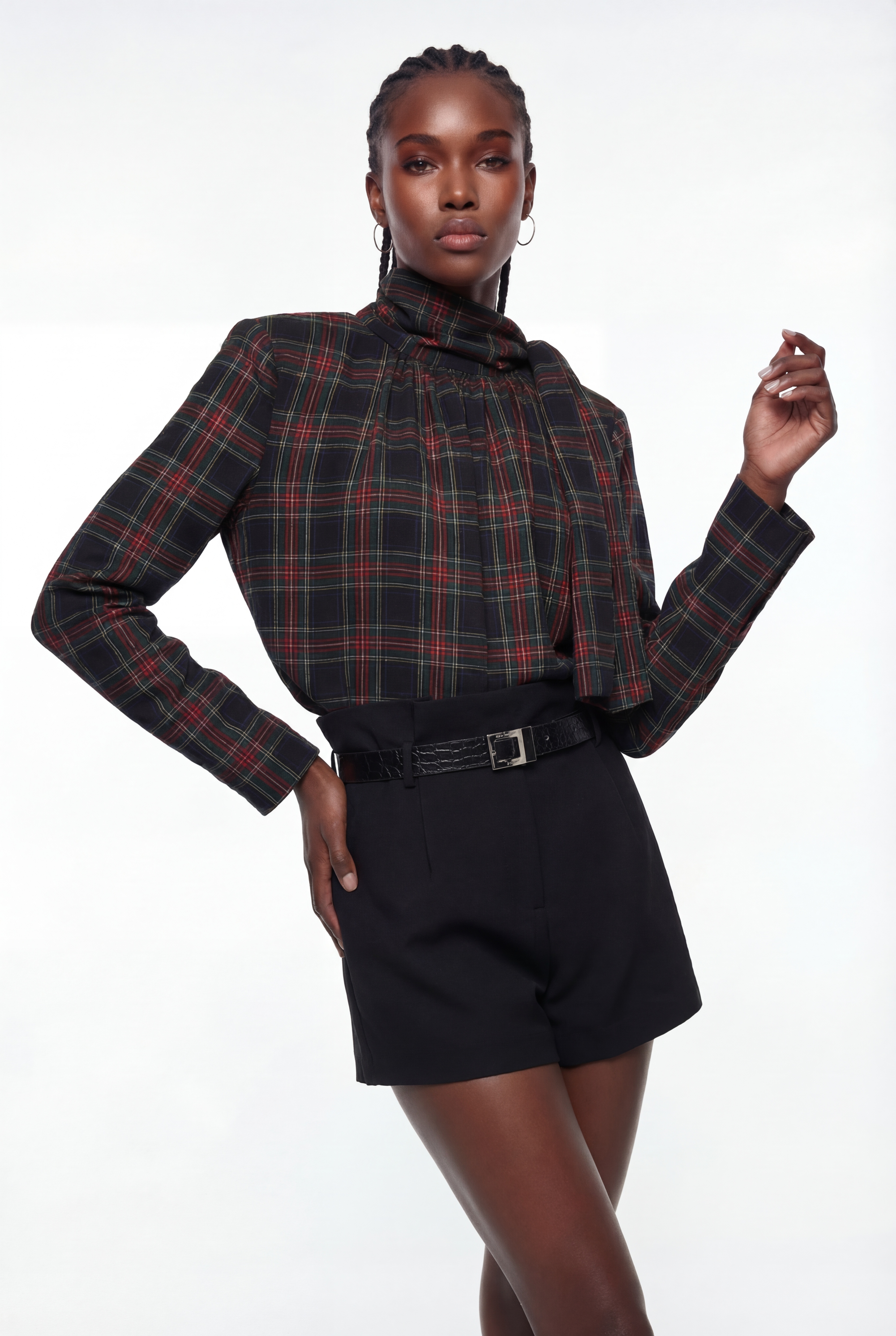 Eormenhild Grid Tie Up Pants Set