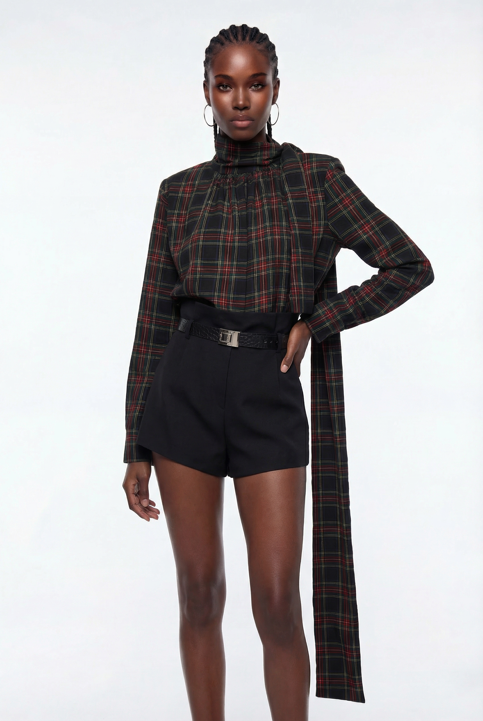 Eormenhild Grid Tie Up Pants Set