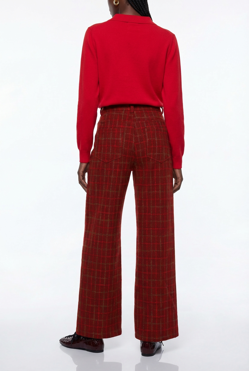 Epaphras Asymmetric Plaid Pants 