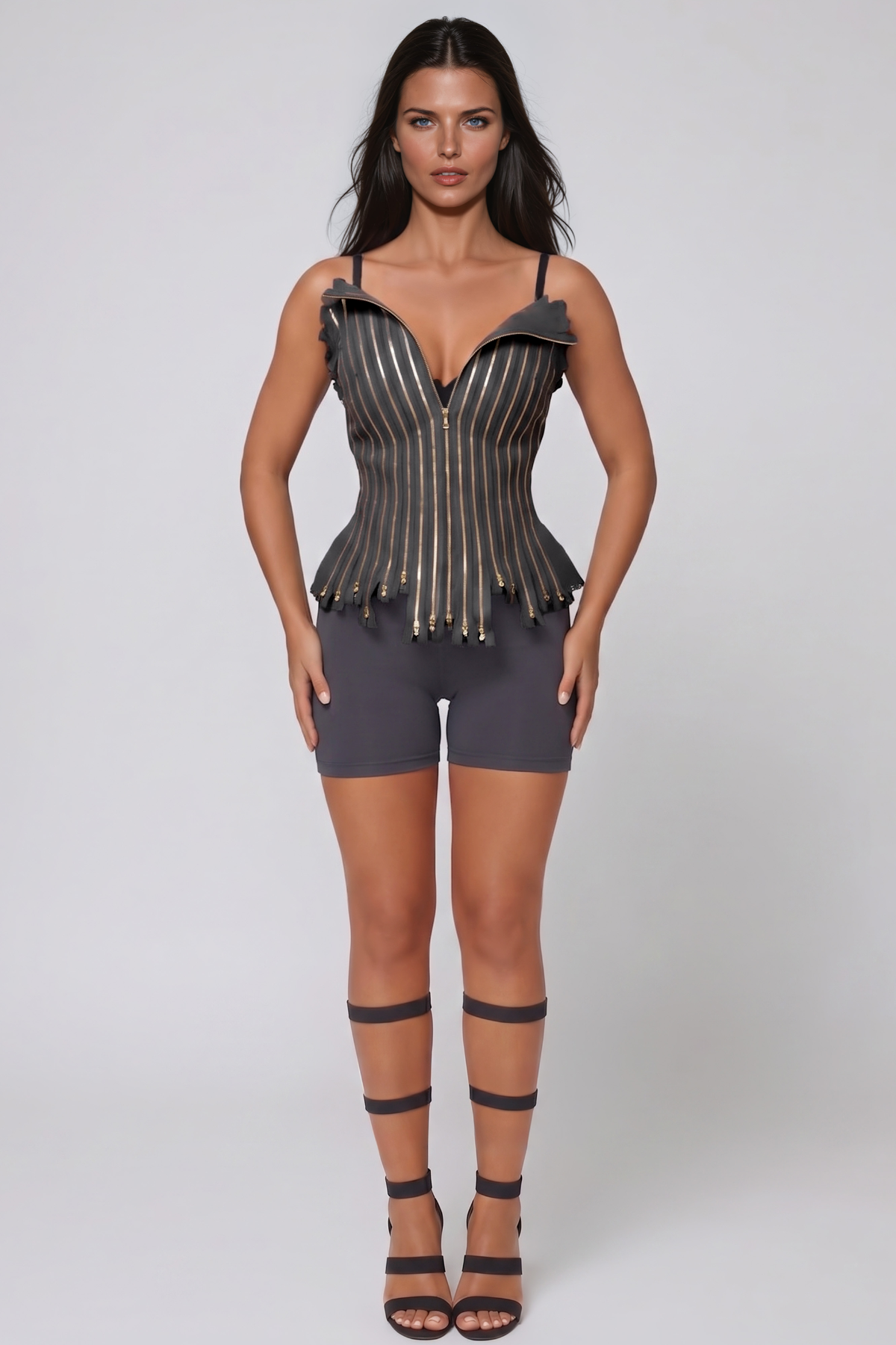 Epaphus Spaghetti Zipper Top