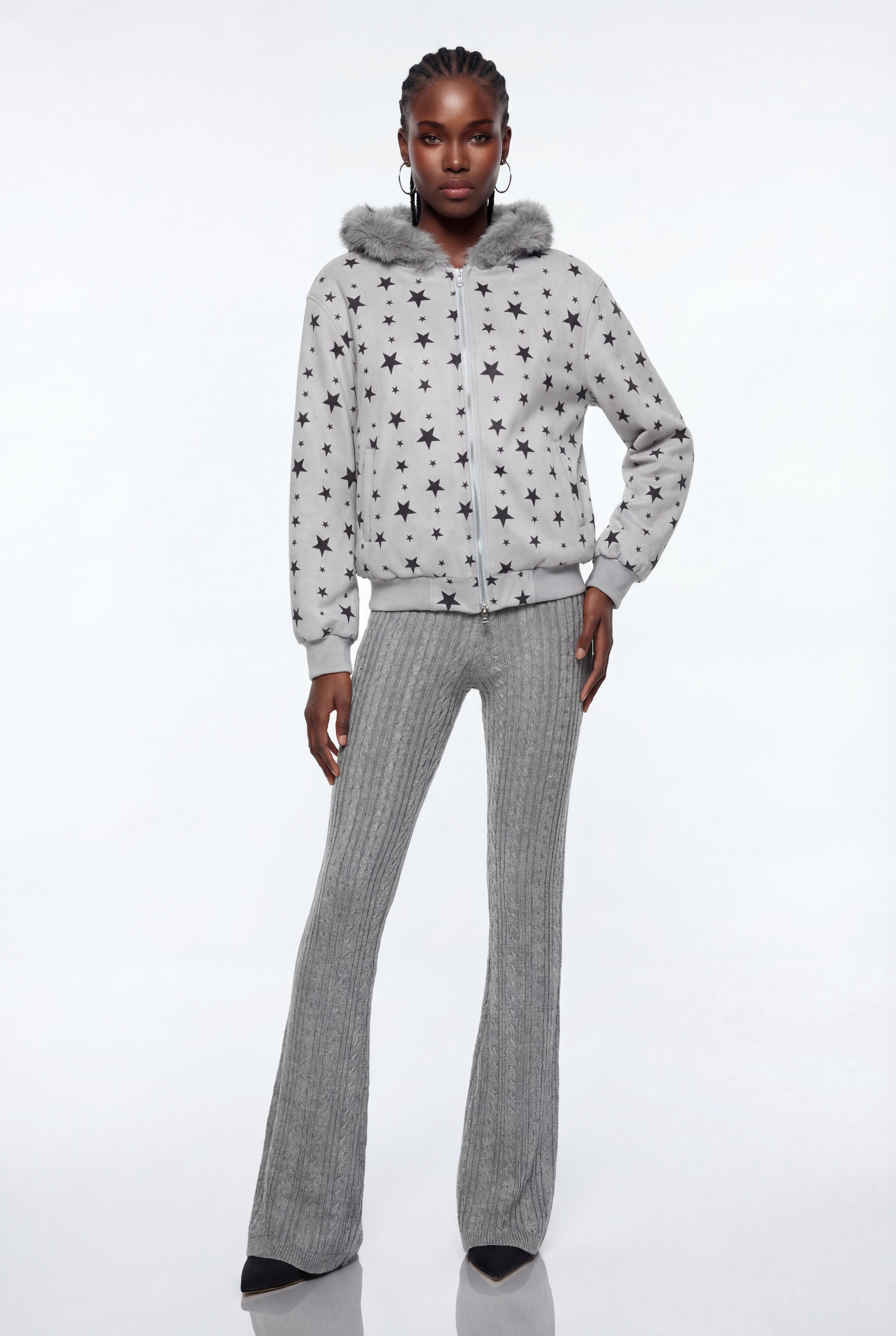 Ephesius Star Faux Fur Jacket