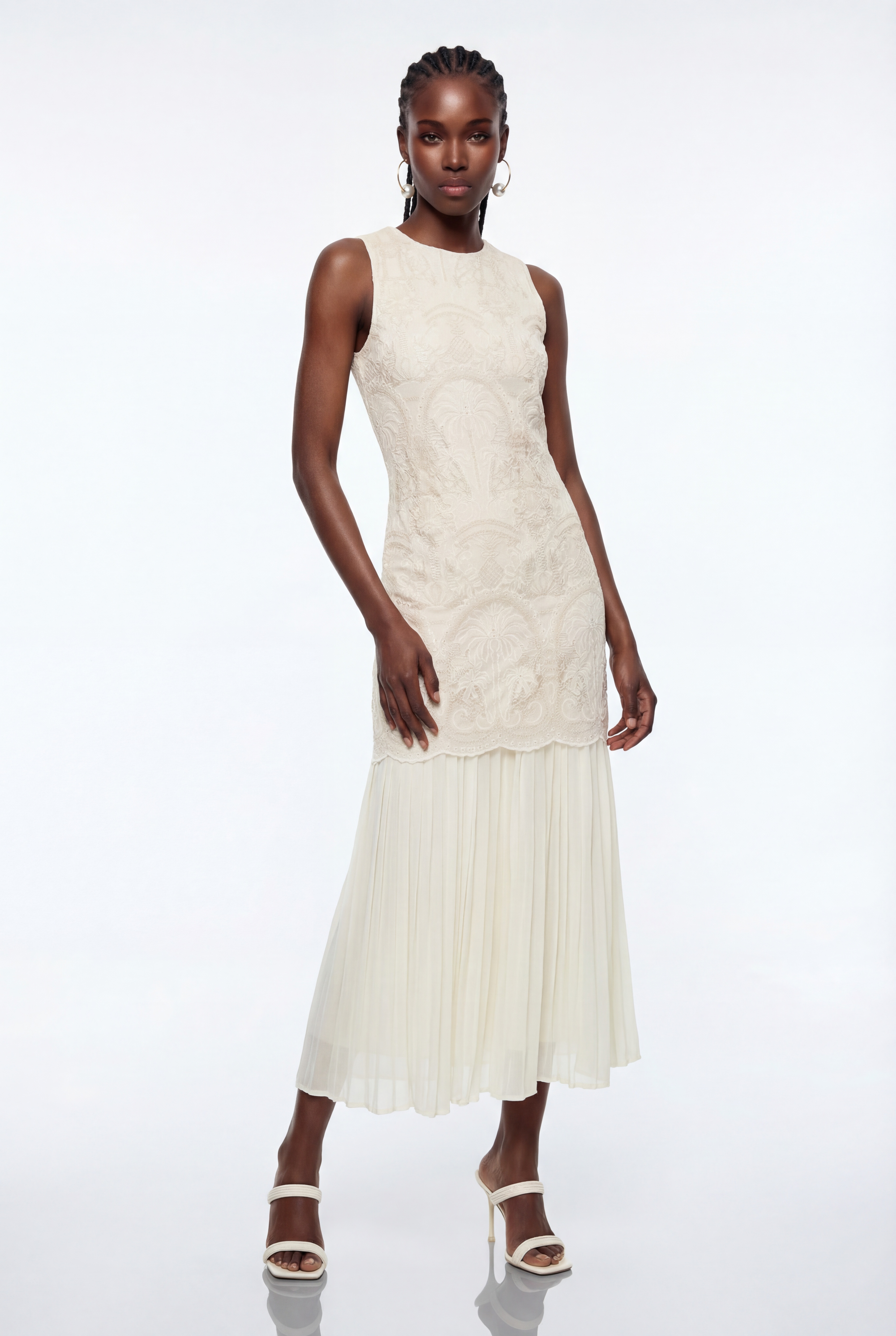 Ephrem Sleeveless Pleated Skirt Set