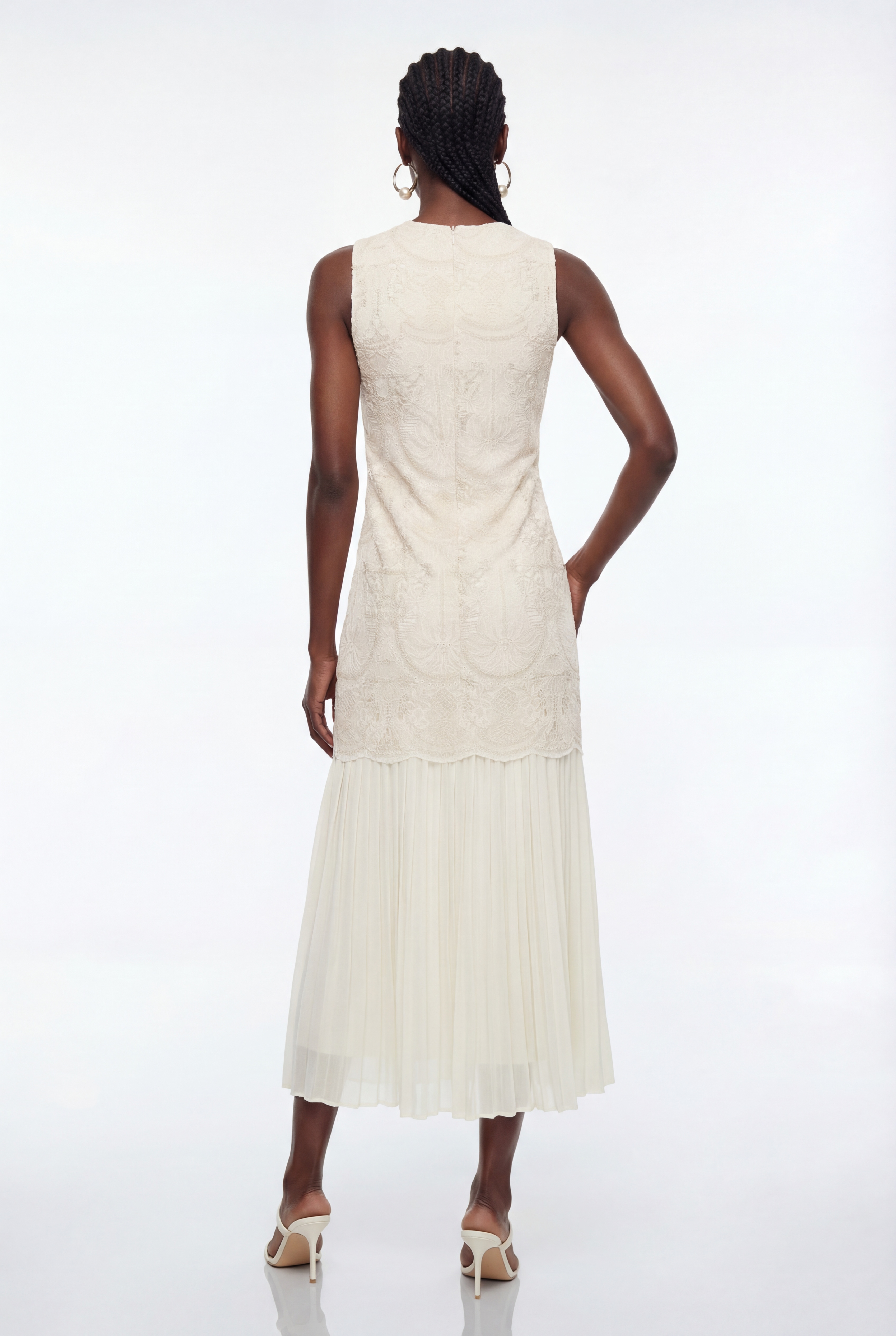 Ephrem Sleeveless Pleated Skirt Set