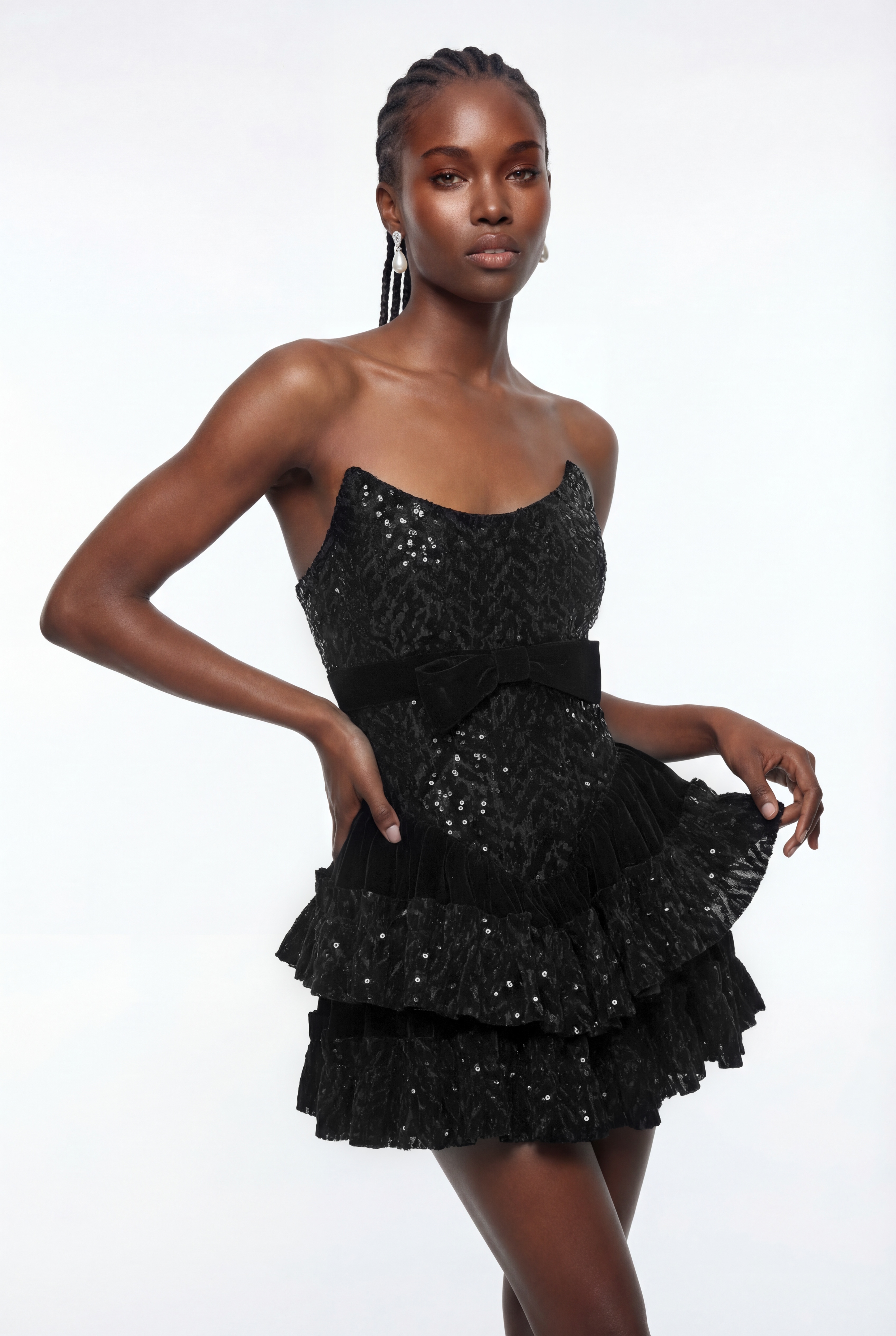 Epicrates Sequin Mini Tiered Dress