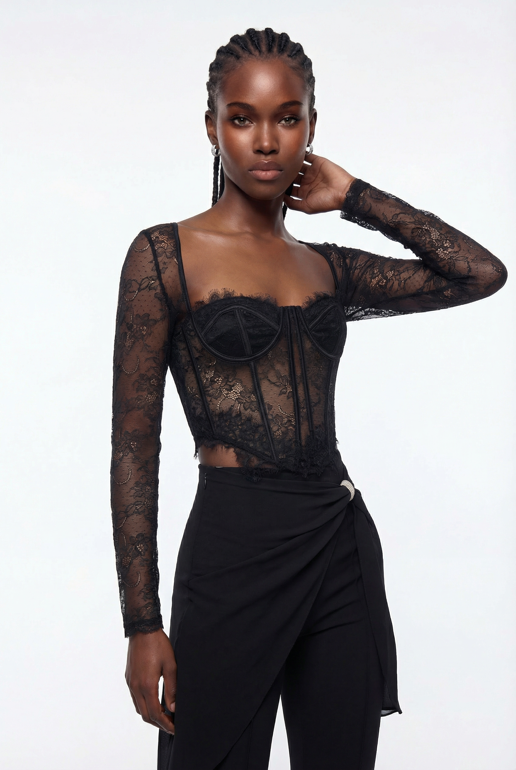 Eos Lace Corset Bootcut Pants Set