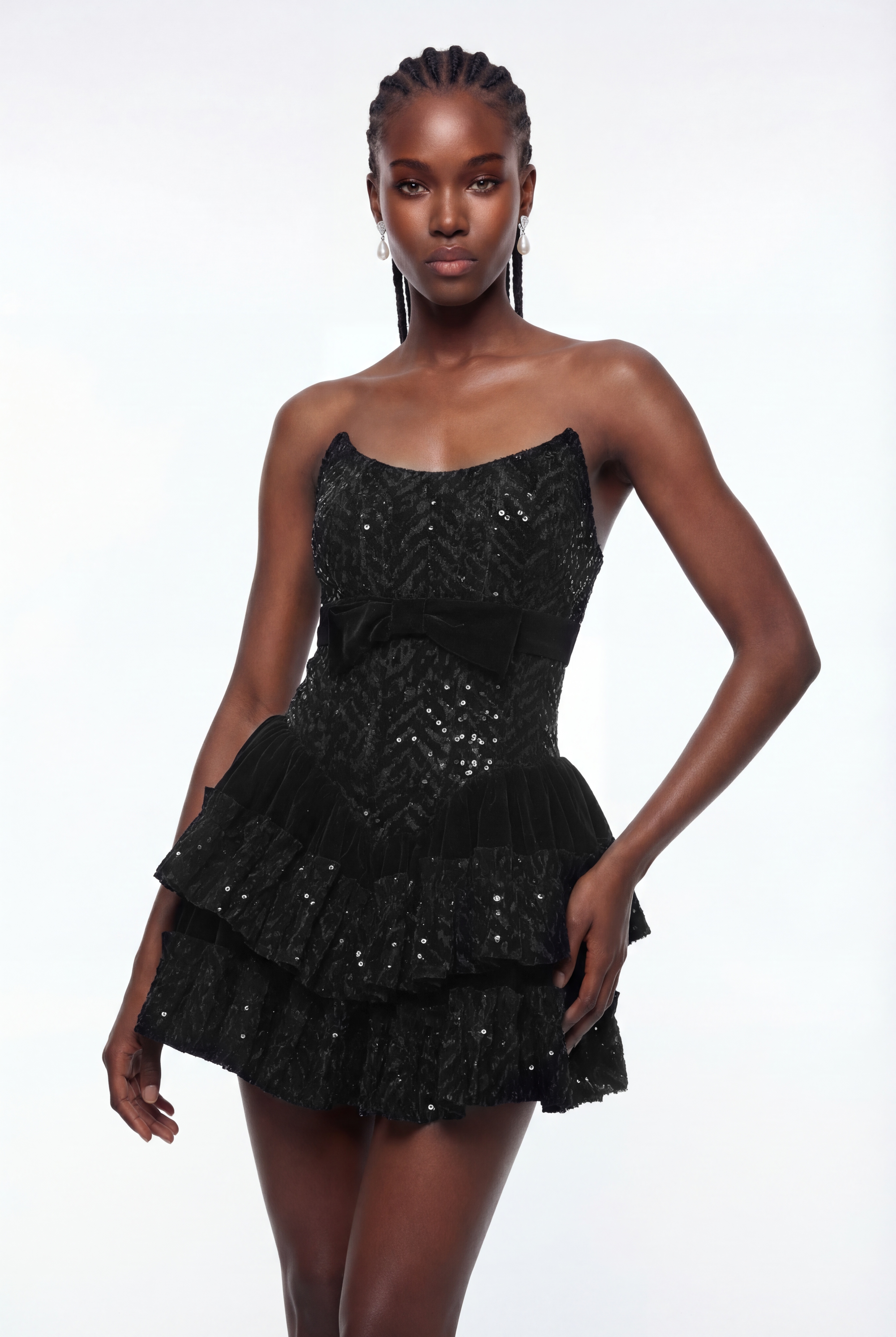 Epicrates Sequin Mini Tiered Dress