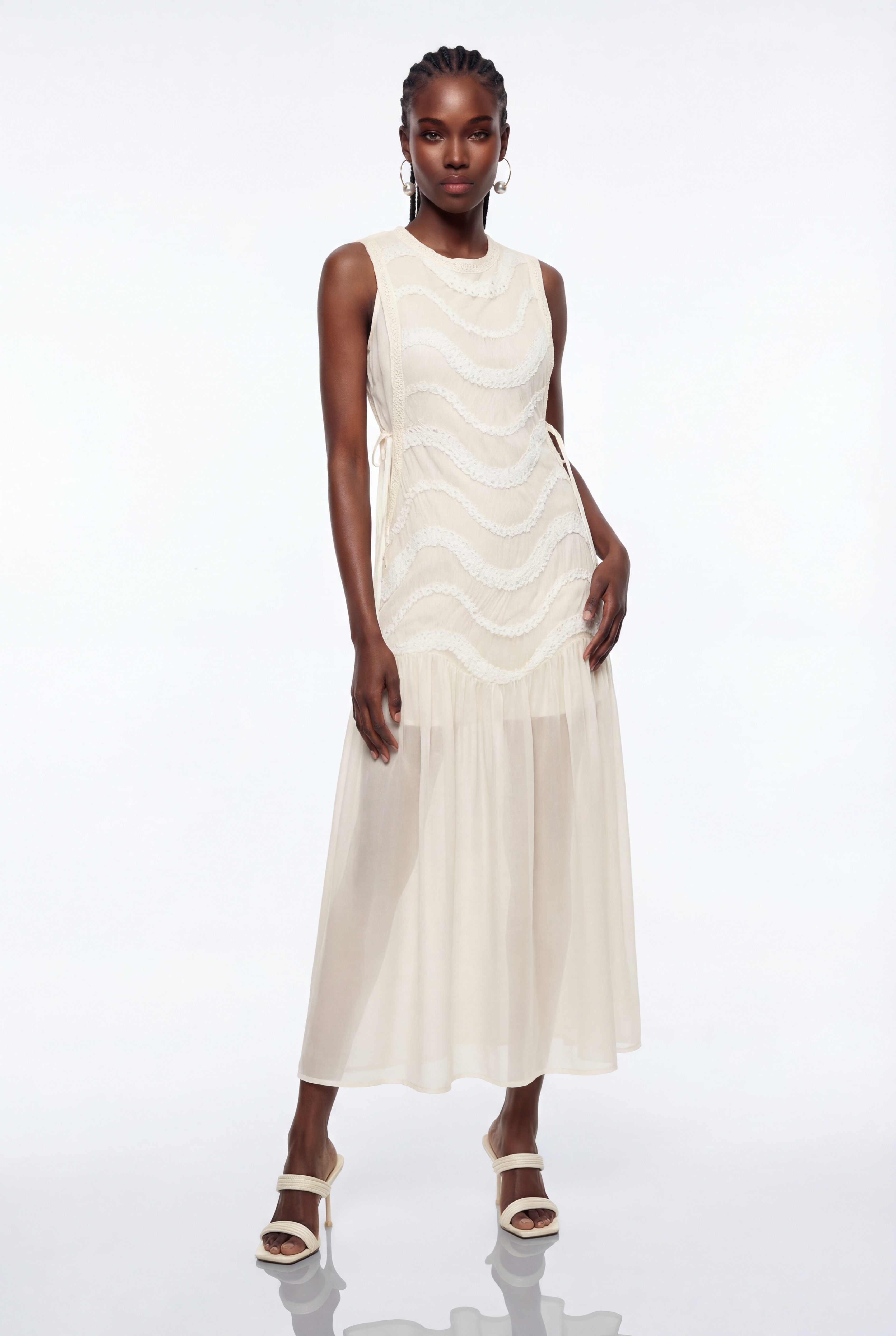 Epicurus Sleeveless Ruffle Maxi Dress