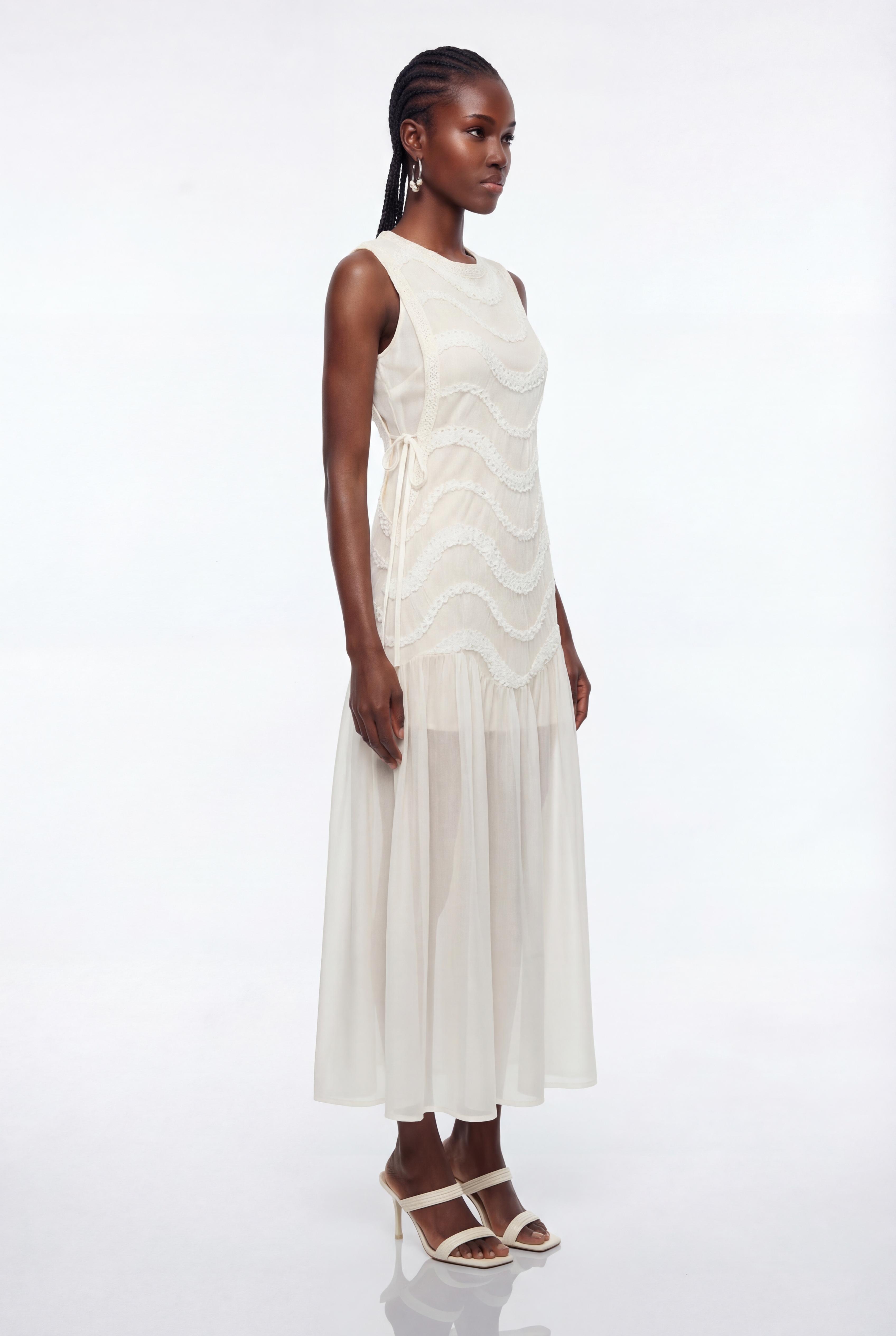 Epicurus Sleeveless Ruffle Maxi Dress