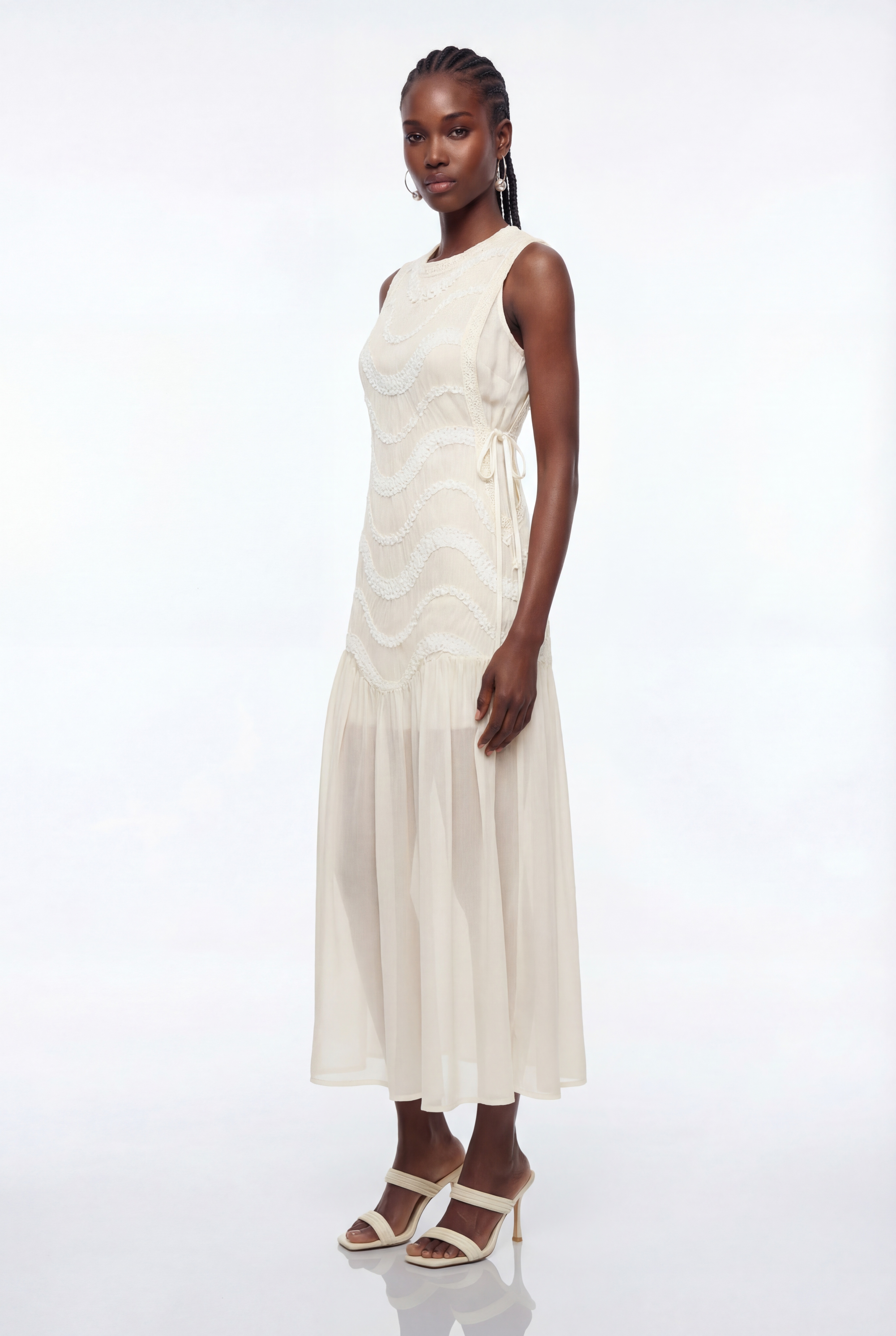 Epicurus Sleeveless Ruffle Maxi Dress