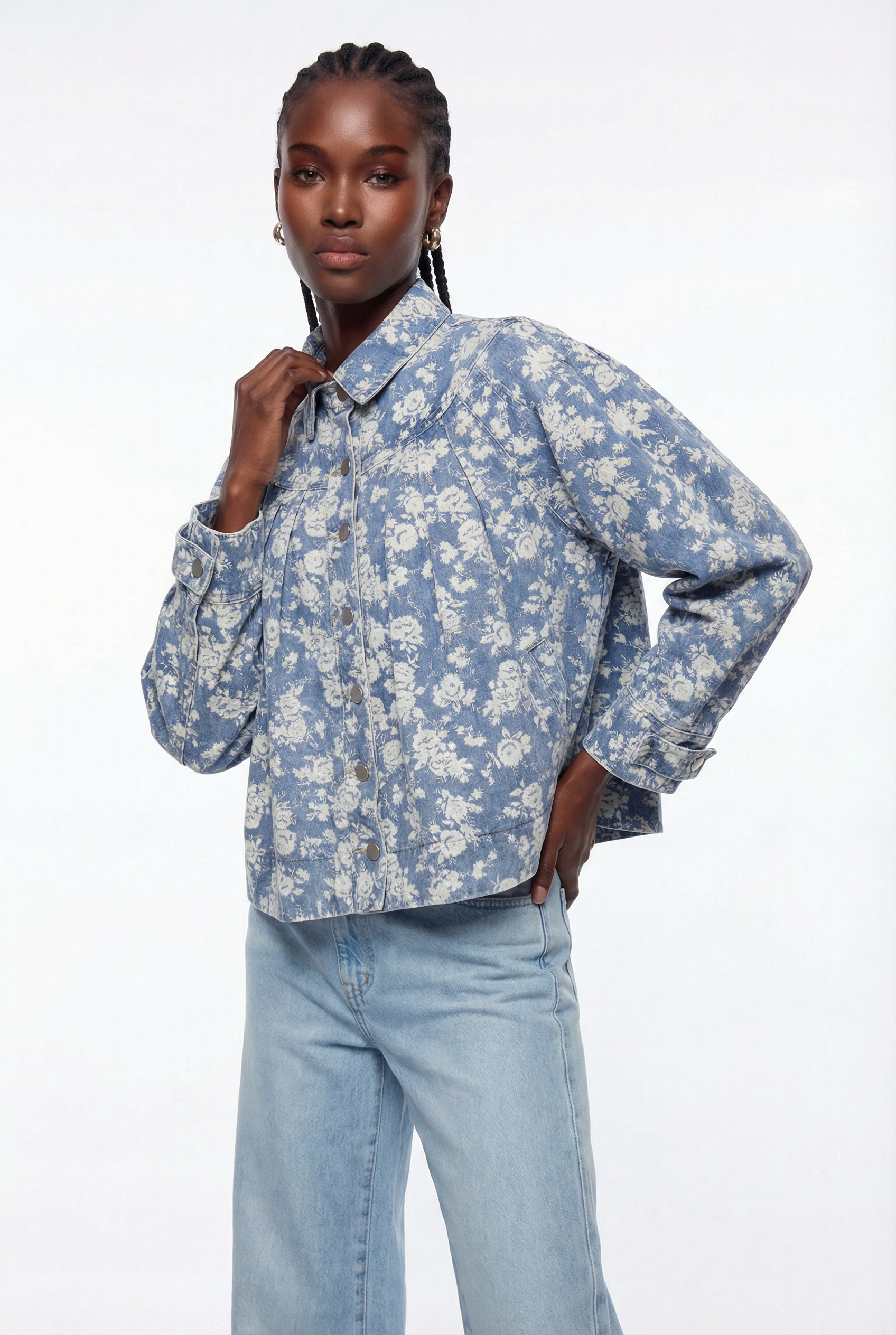 Epimetheus Floral Denim Jacket