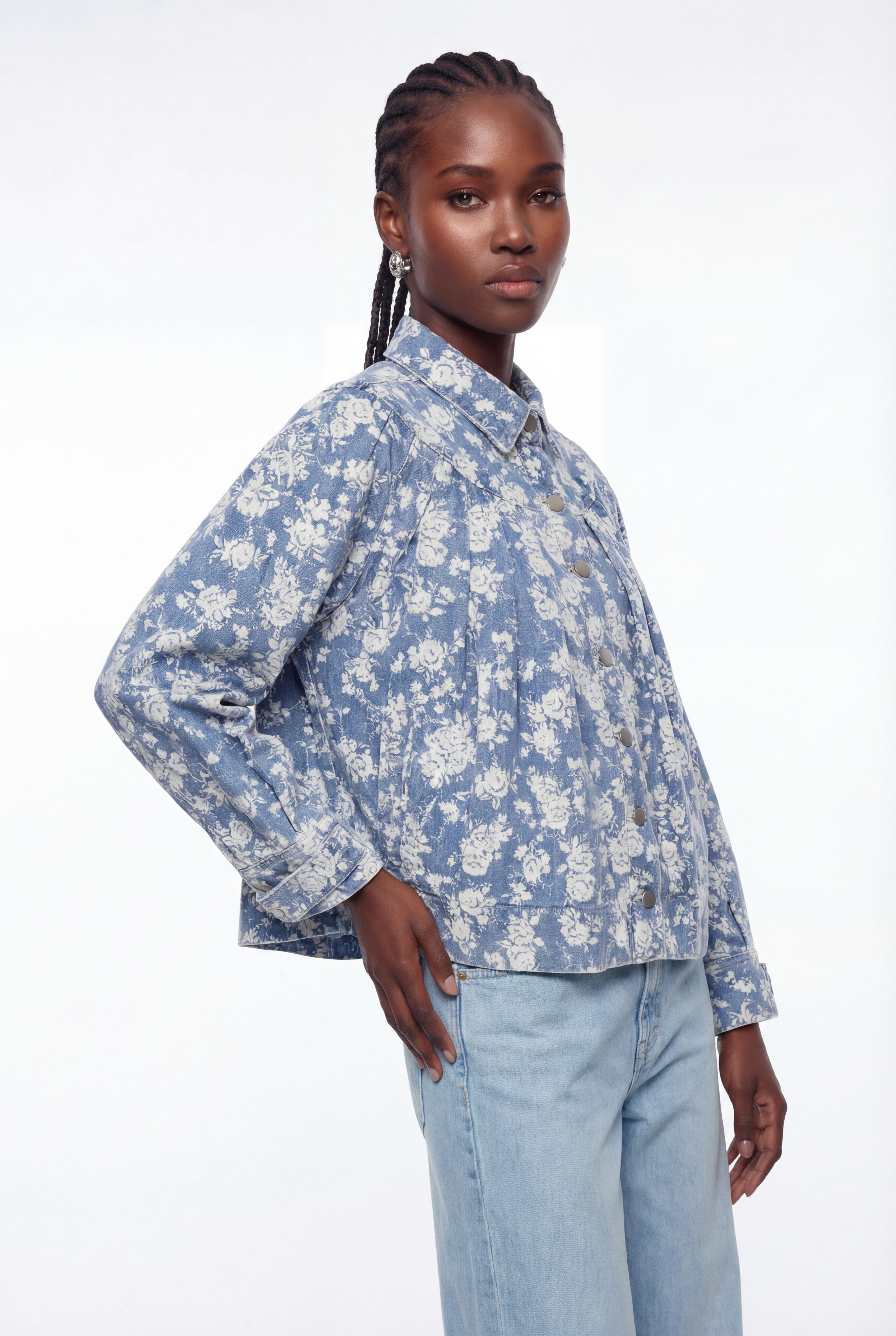 Epimetheus Floral Denim Jacket