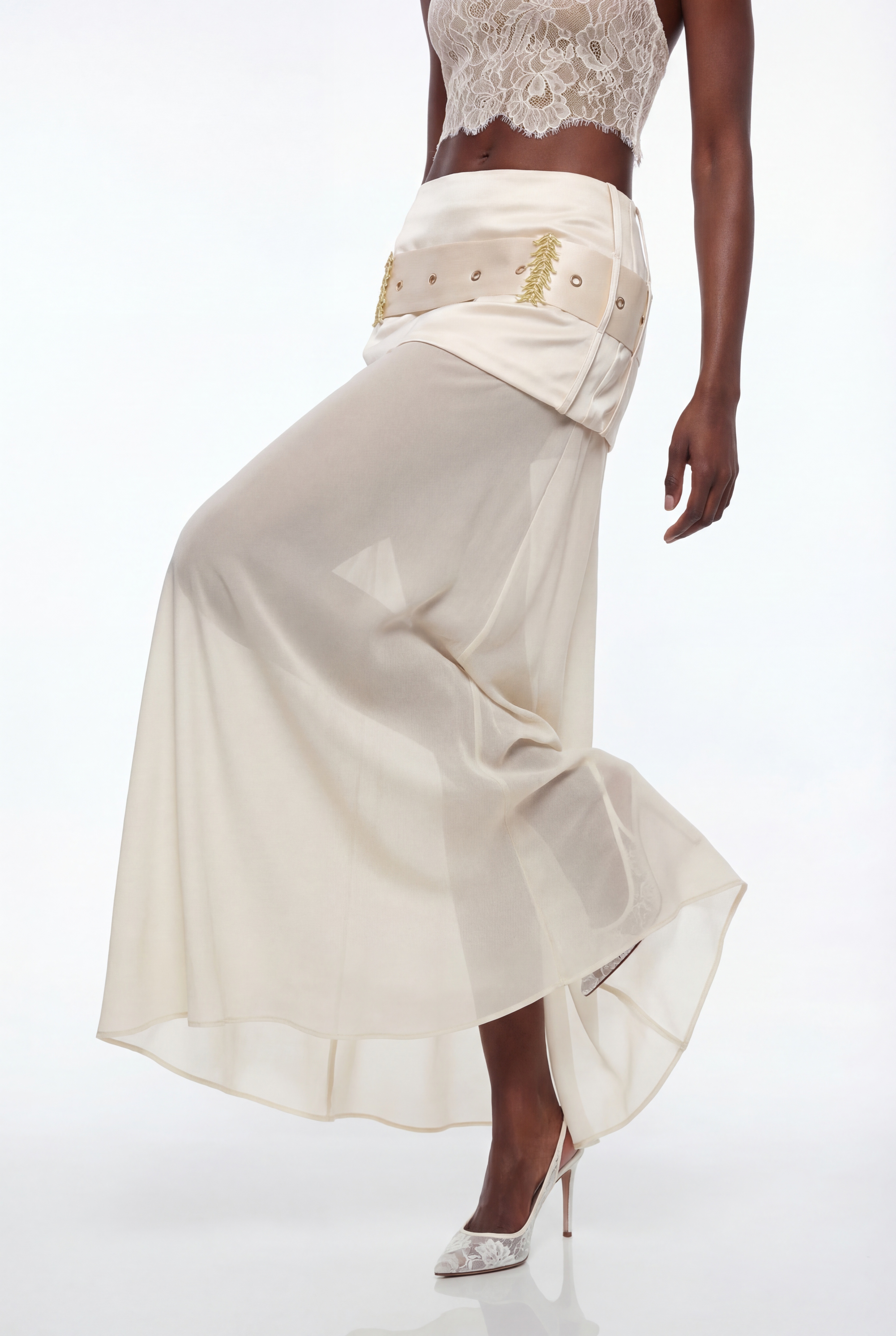 Epiphany Embroidered Mesh Maxi Skirt