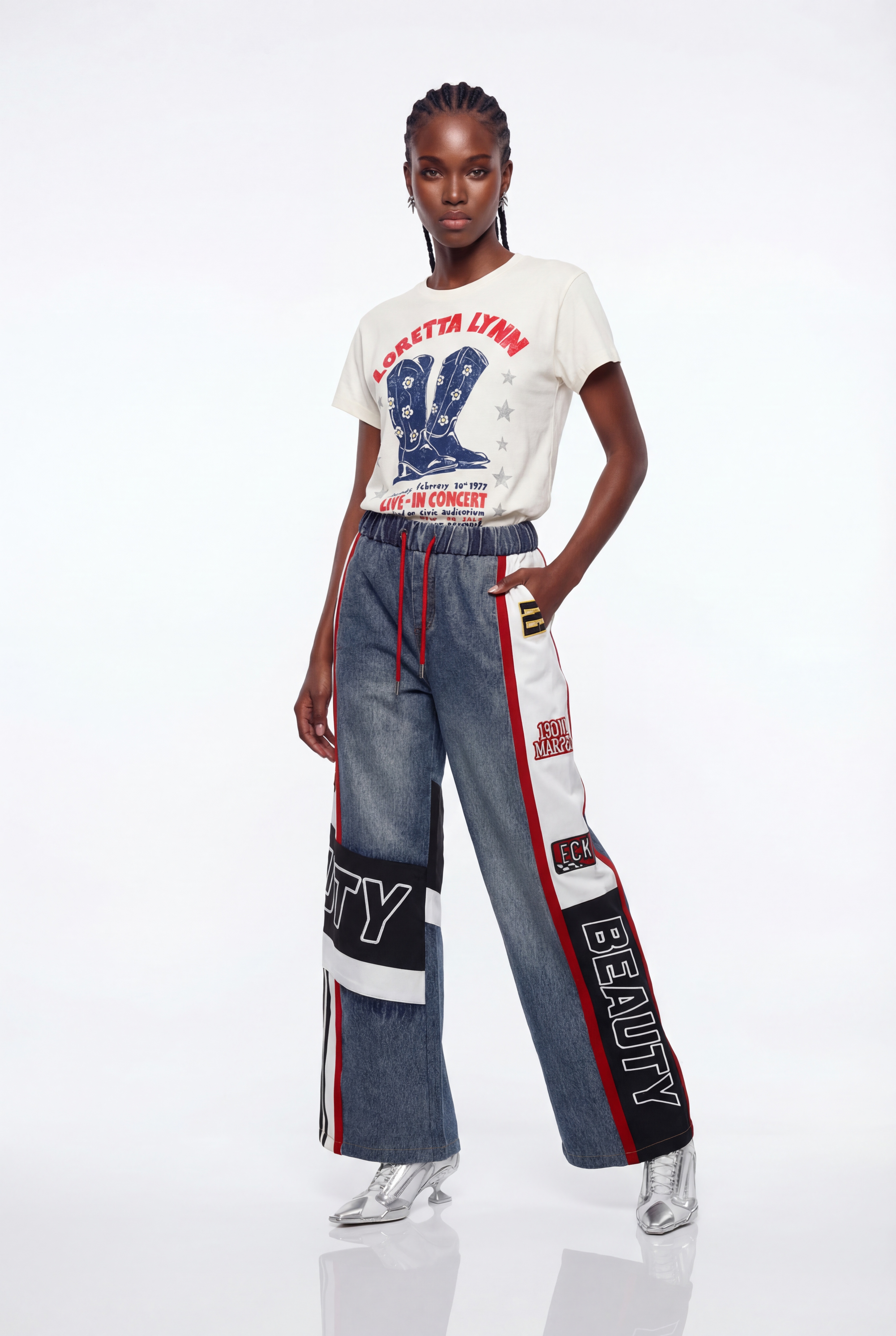 Epona Deconstruct Print Jeans