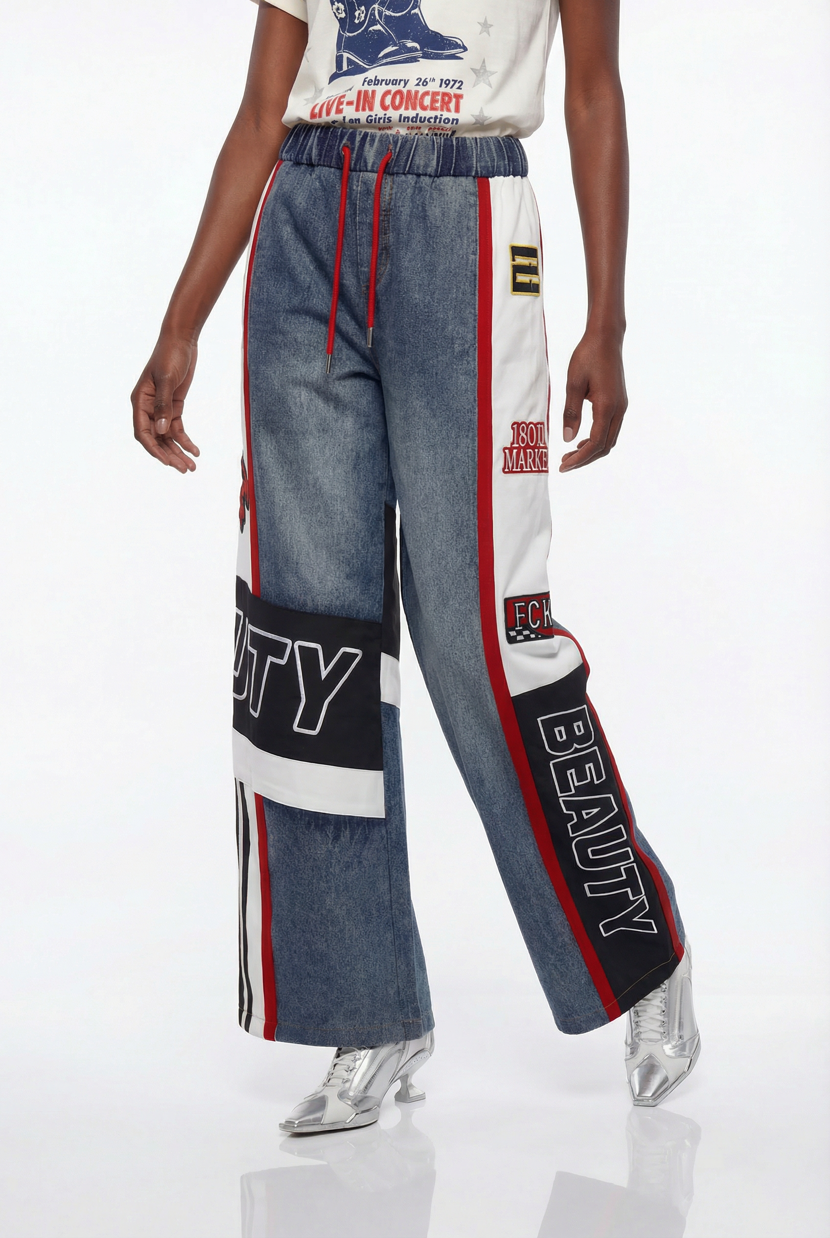 Epona Deconstruct Print Jeans