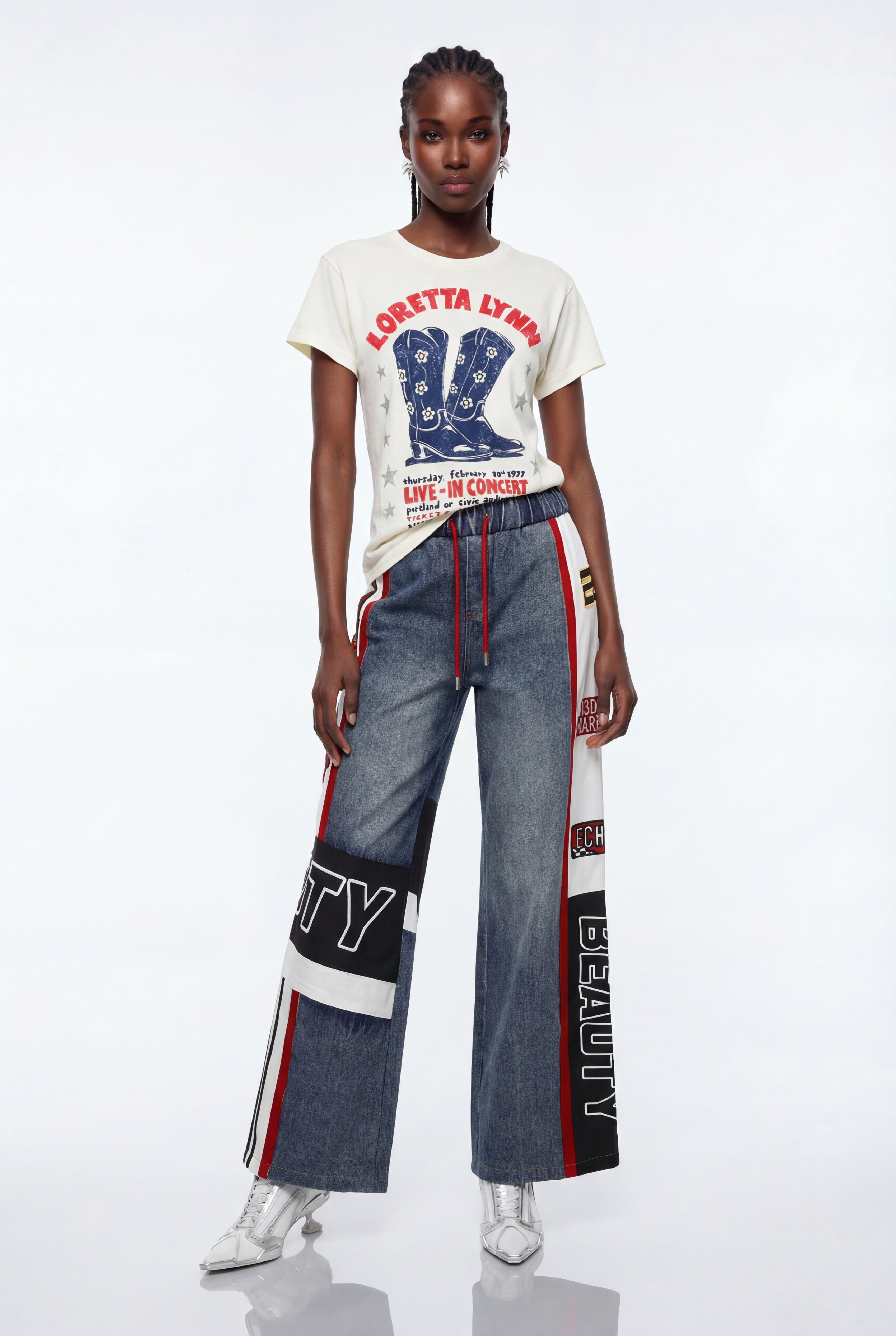 Epona Deconstruct Print Jeans