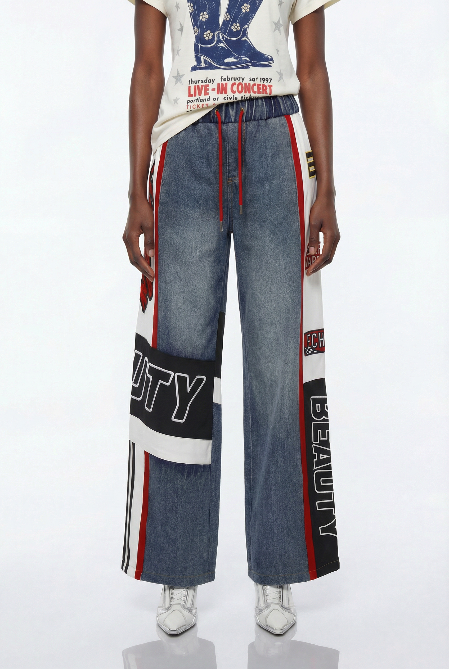 Epona Deconstruct Print Jeans