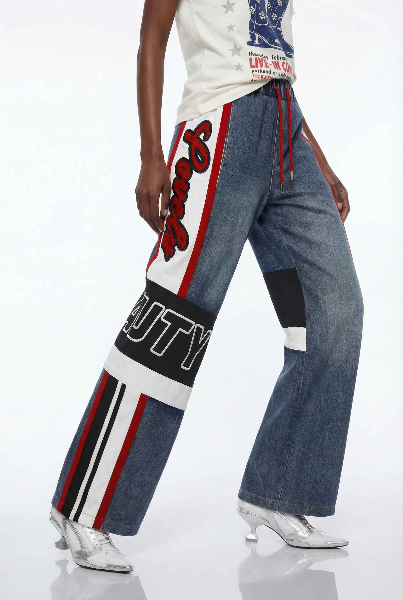 Epona Deconstruct Print Jeans