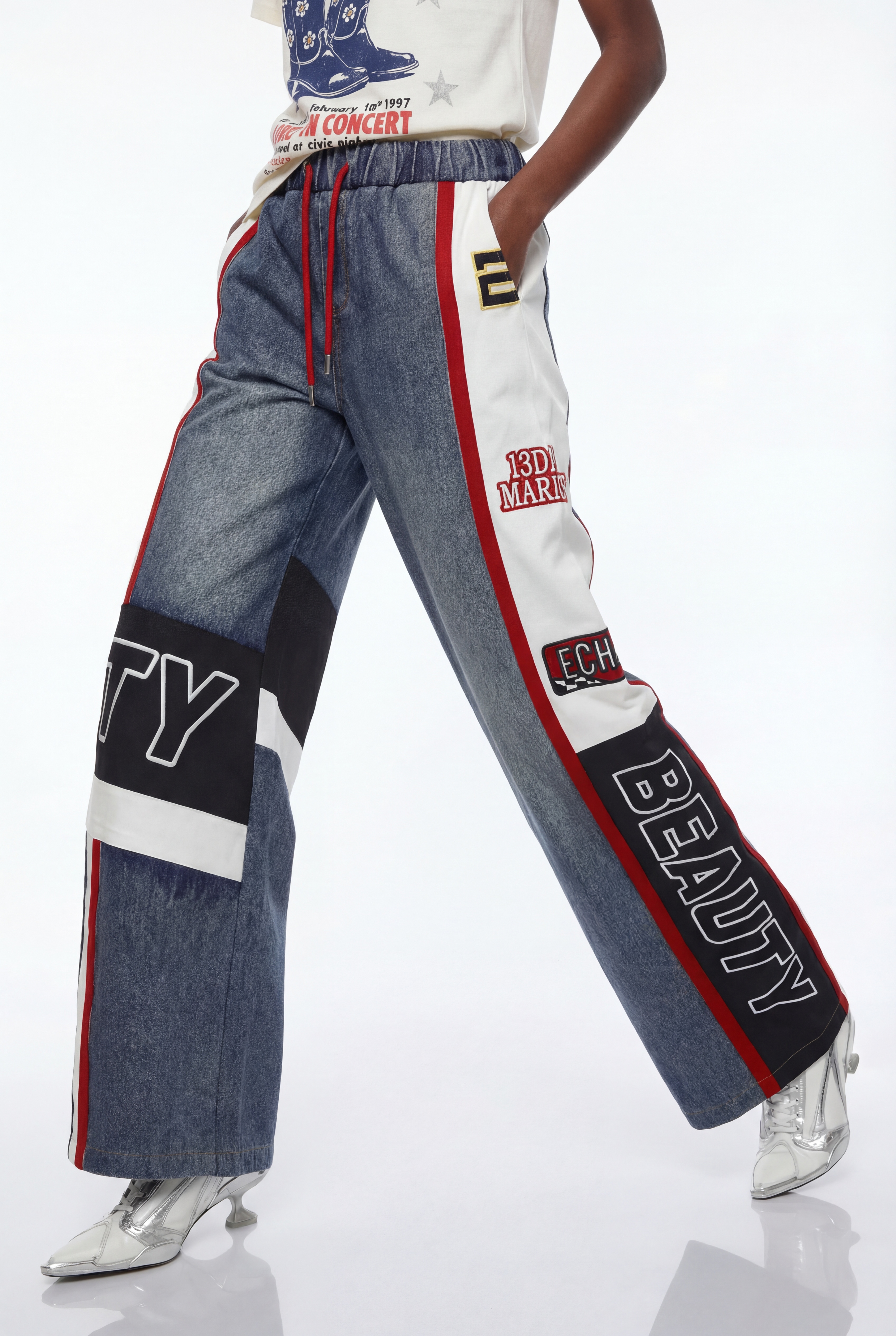 Epona Deconstruct Print Jeans