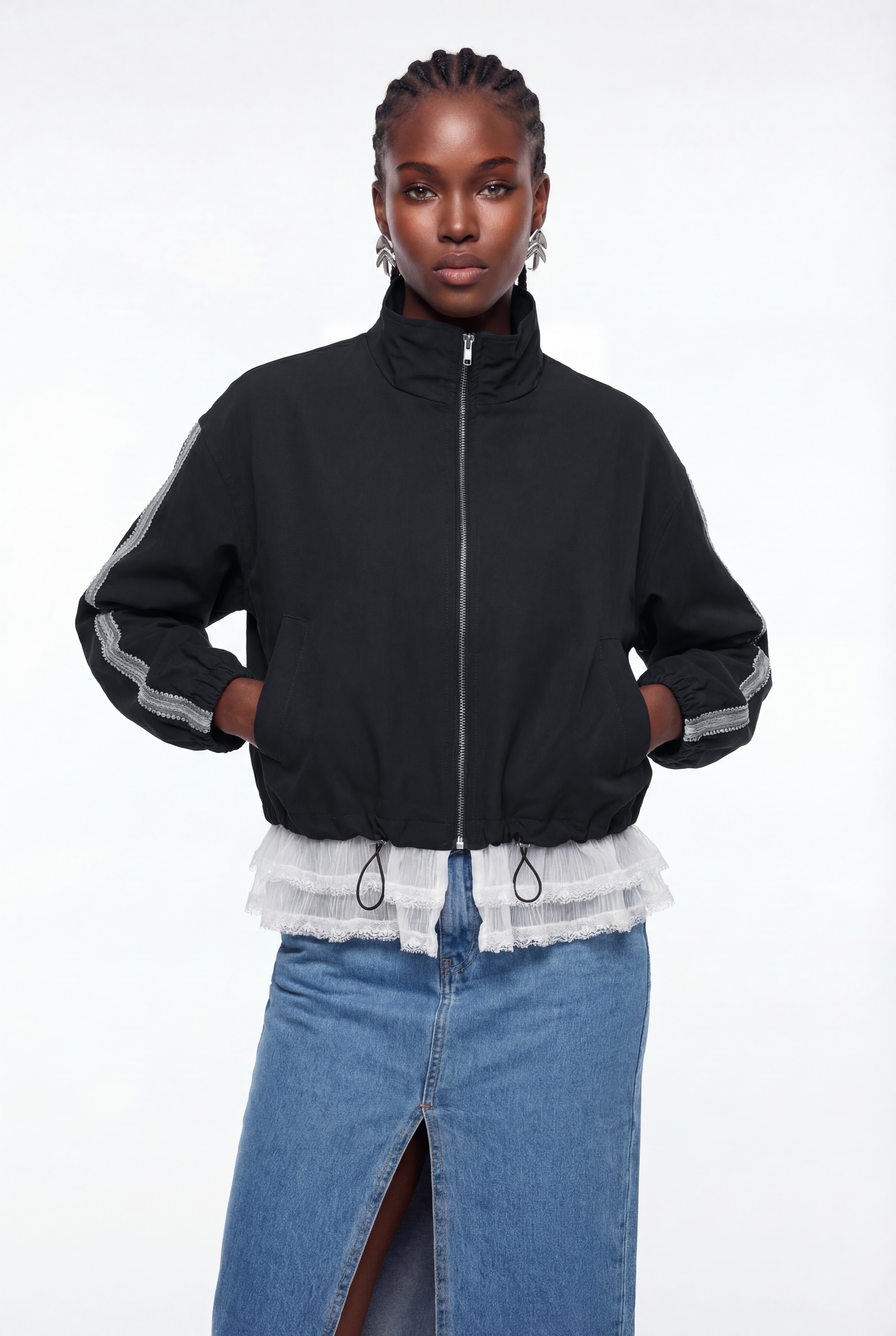 Eponine Drawstring Mesh Jacket