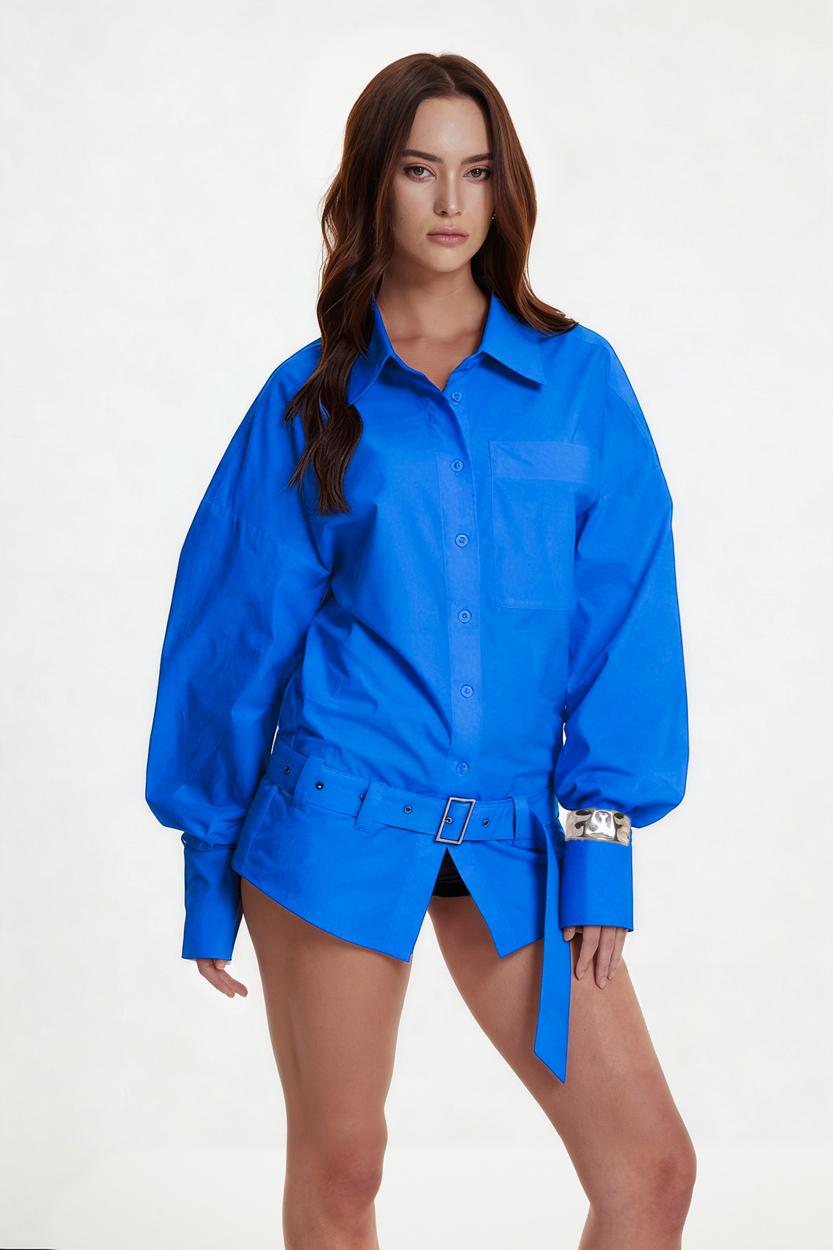 Erasmos Buckle Shirt In Blue