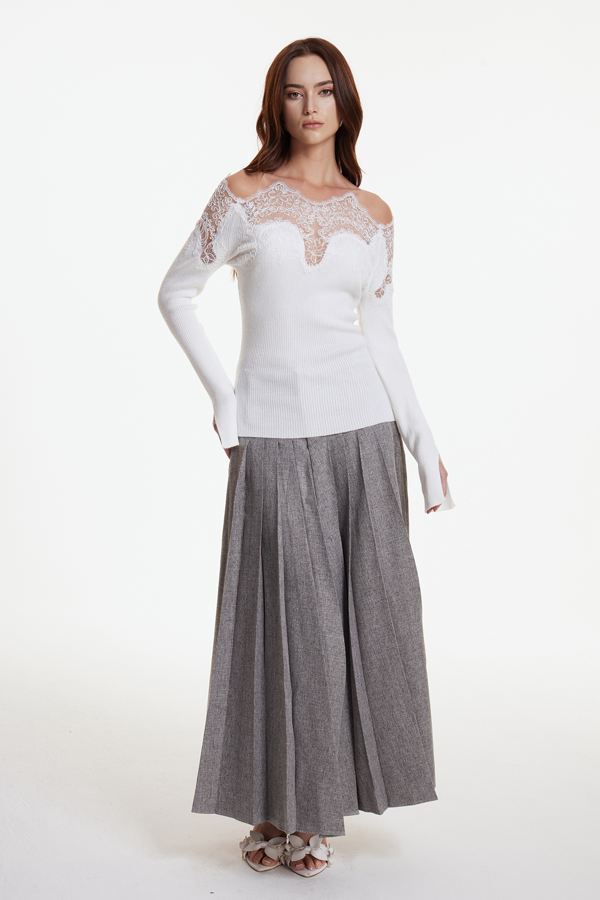 Erasmus Mesh Embroidered Top