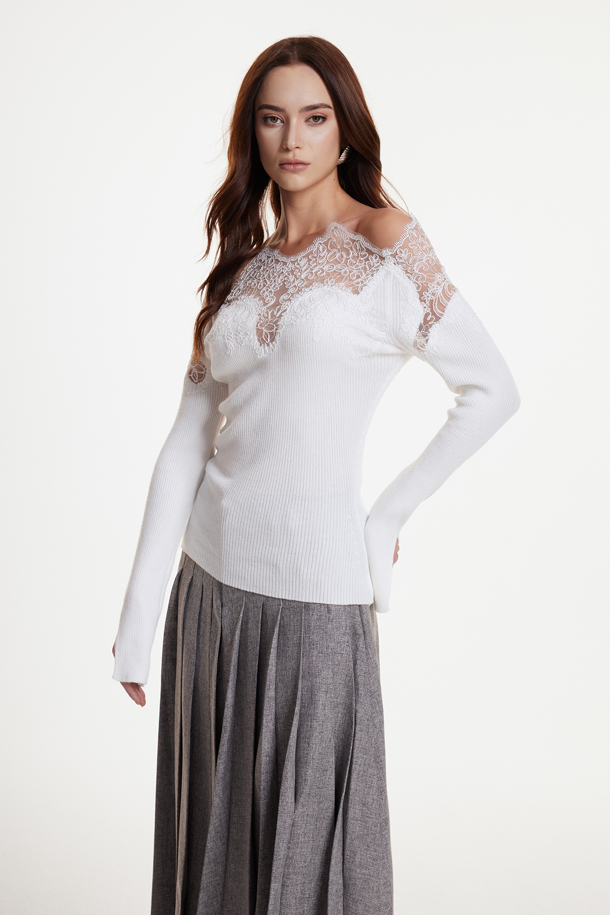Erasmus Mesh Embroidered Top