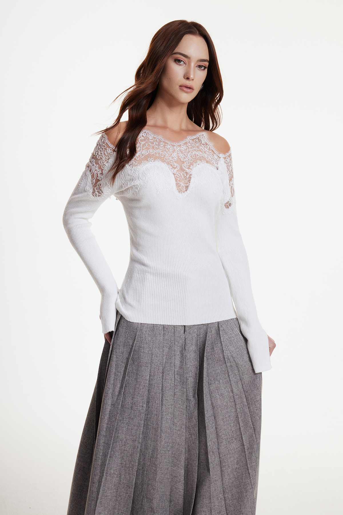 Erasmus Mesh Embroidered Top