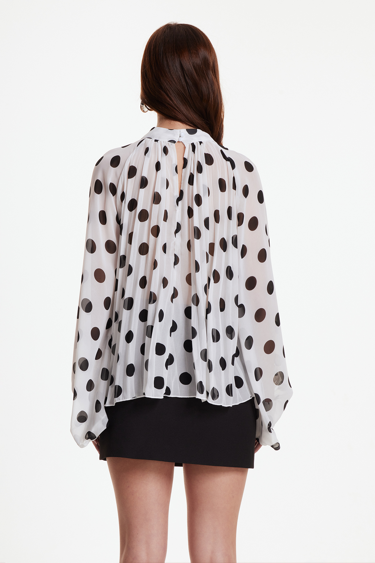 Erazem Balloon Sleeve Dot Shirt