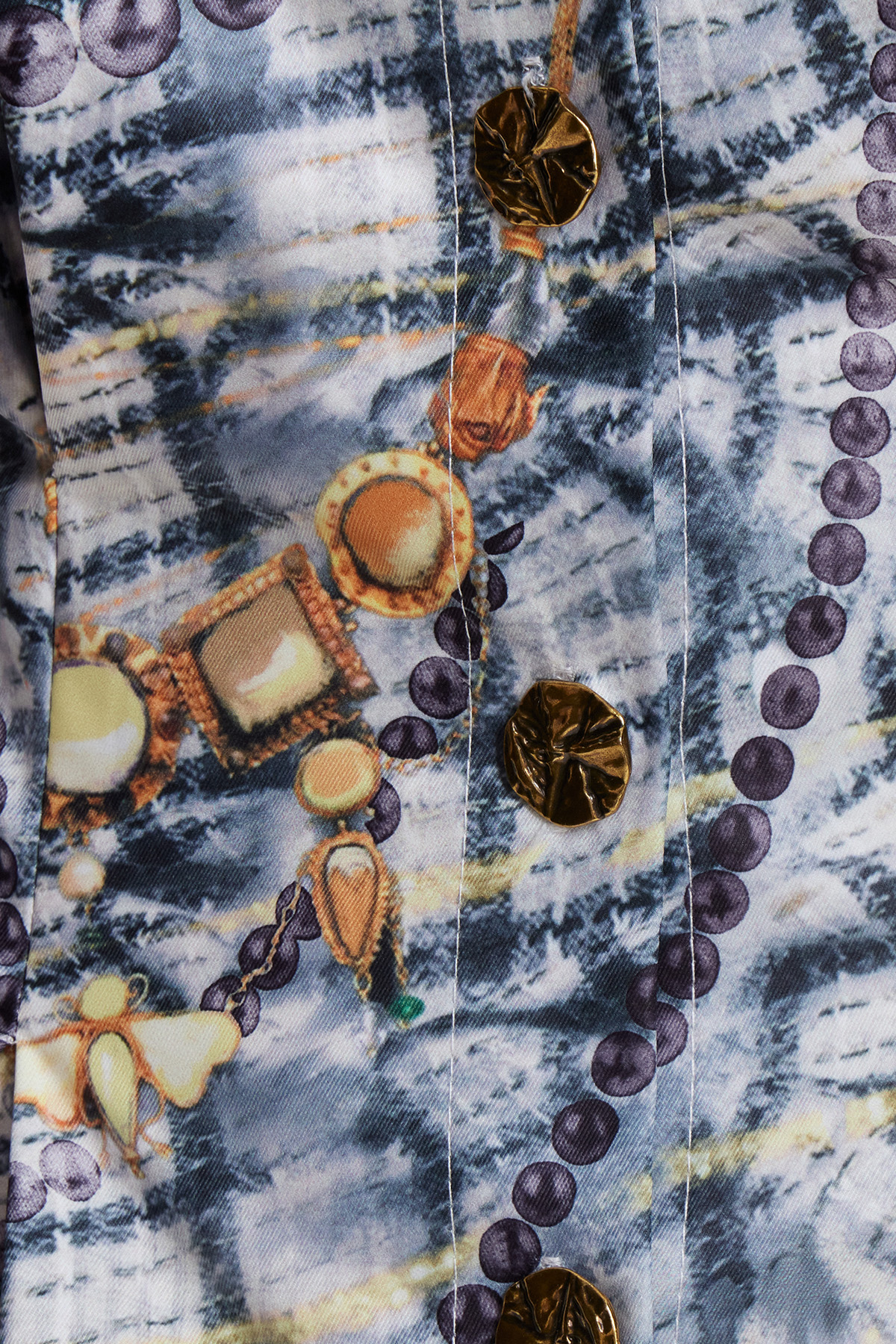 Ercanbald Bow Asymmetric Print Shirt