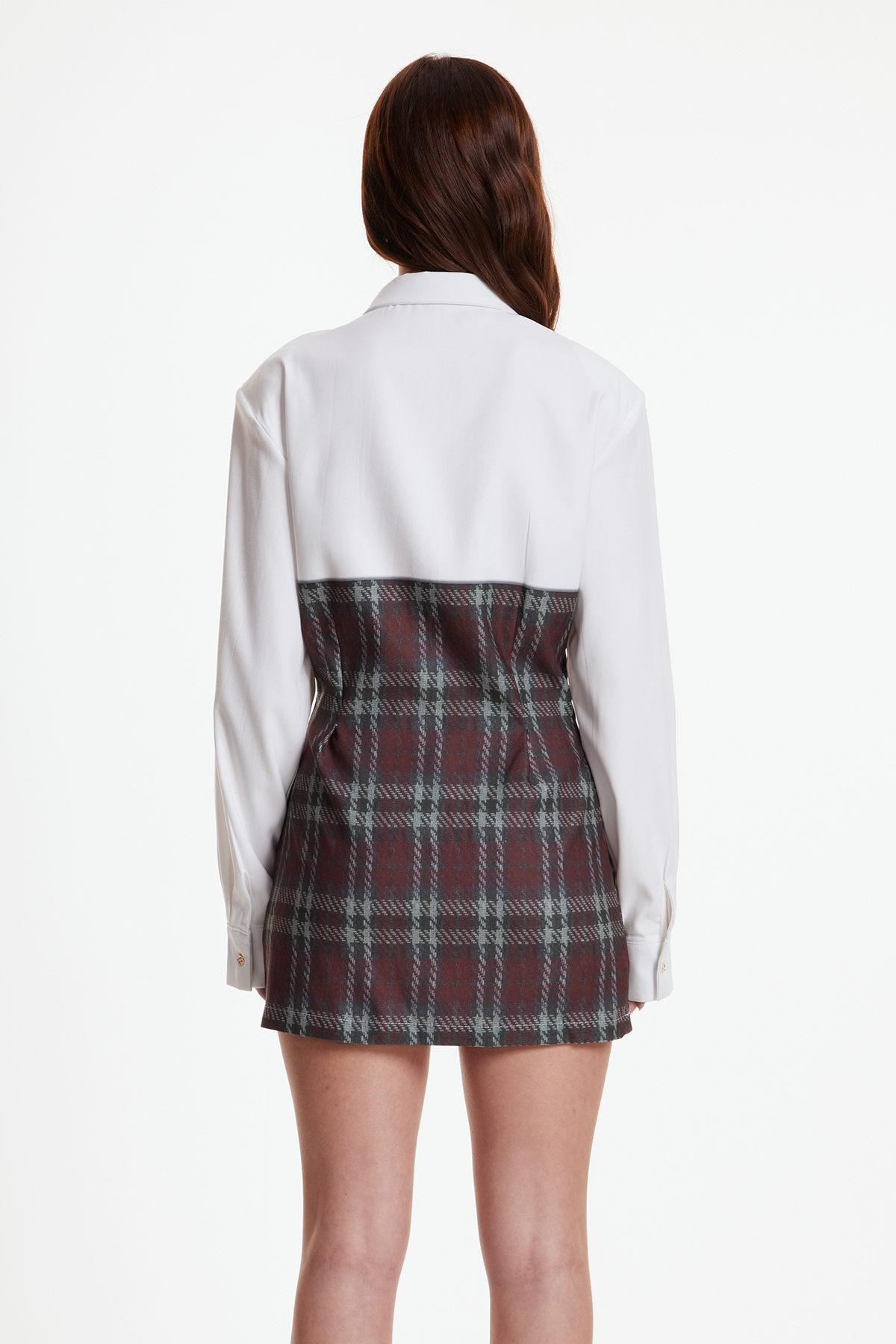 Ercilia Plaid Print Mini Shirt Dress