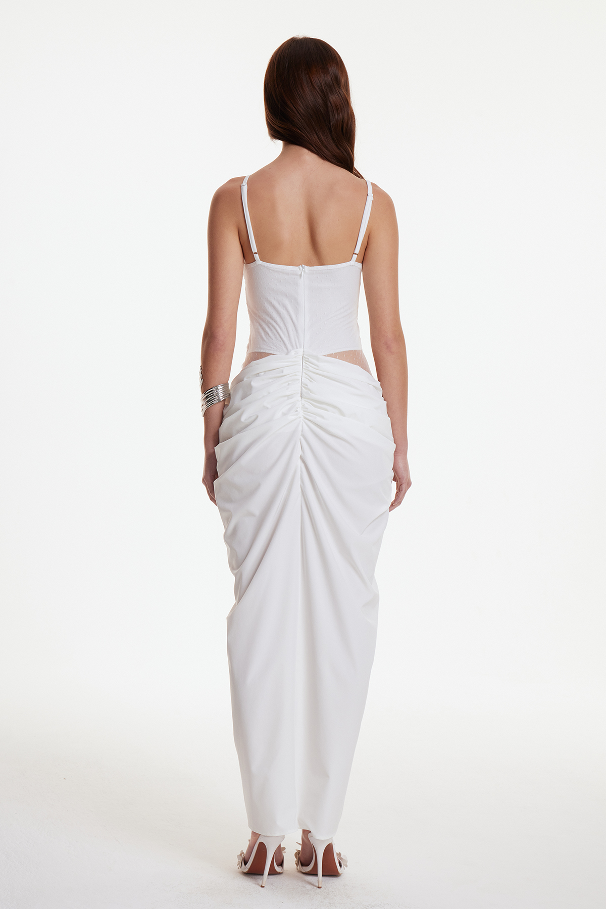 Ercole Lace Draped Maxi Dress