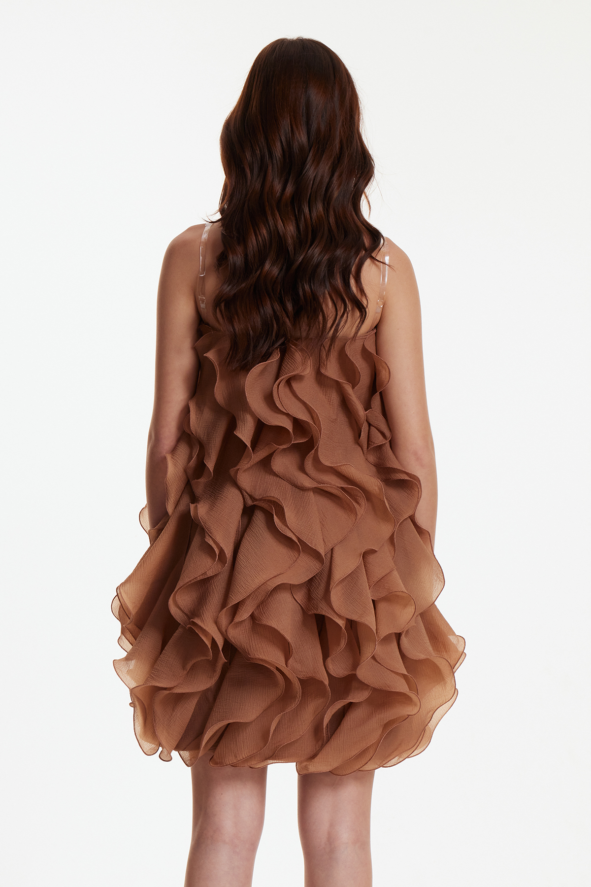 Erdene Strapless Ruffle Mini Dress