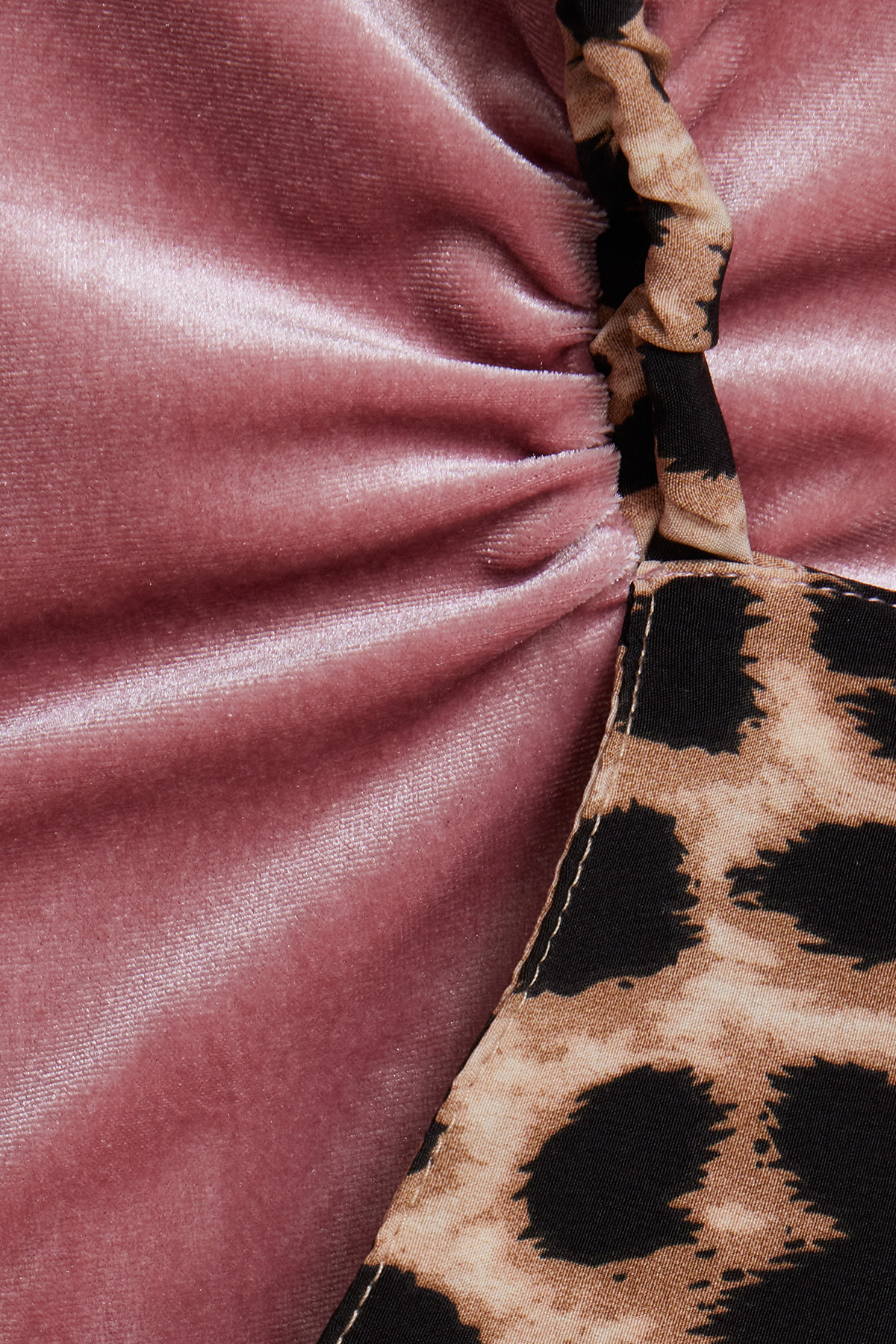 Erebos Leopard Velvet Asymmetric Midi Dress
