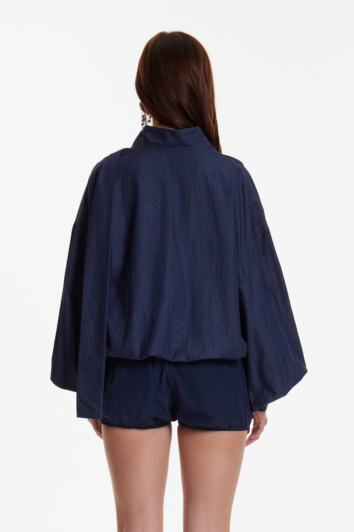 Erekle Balloon Sleeve Tie Up Bubble Pants Set